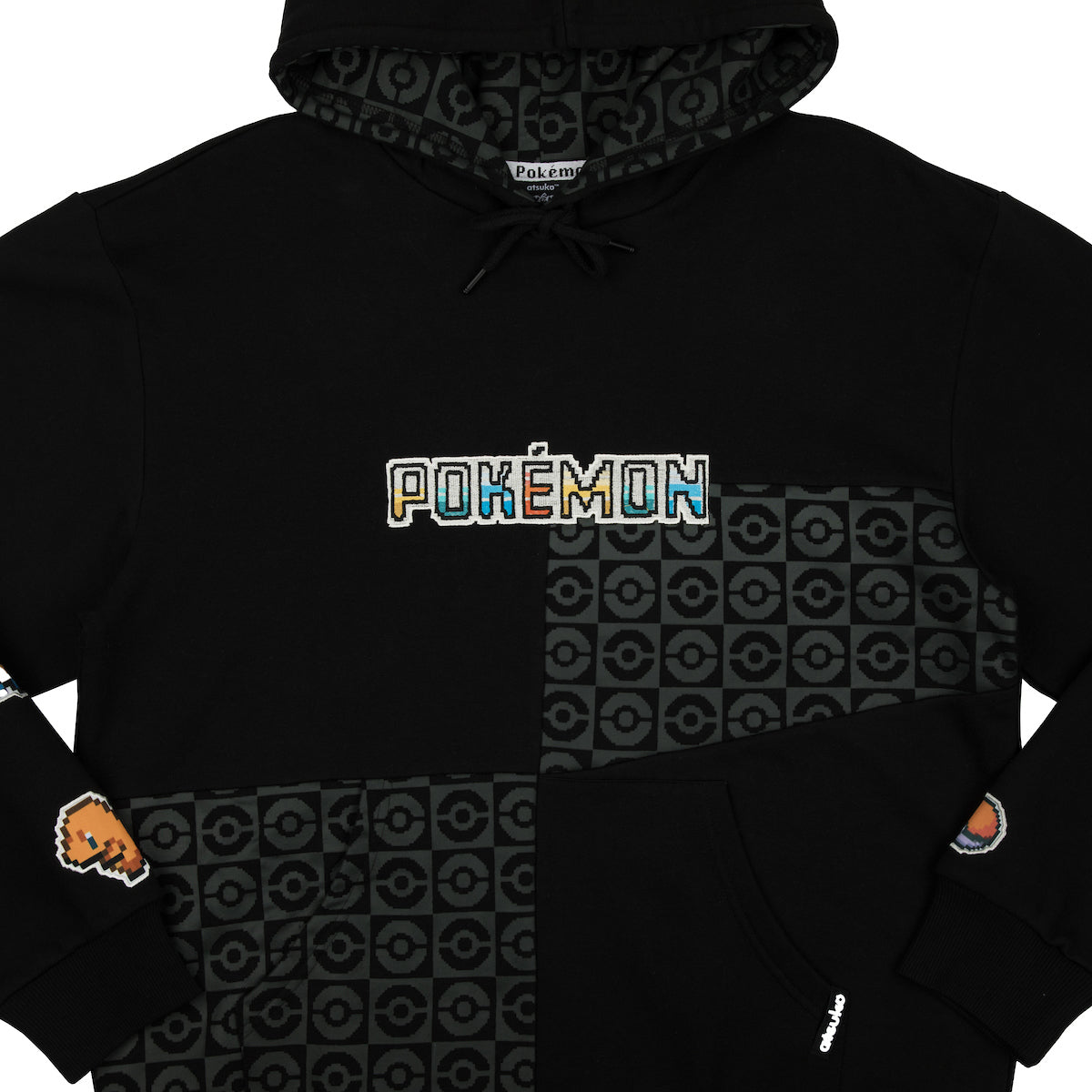 Starter Pokémon Black & Grey Panel Hoodie