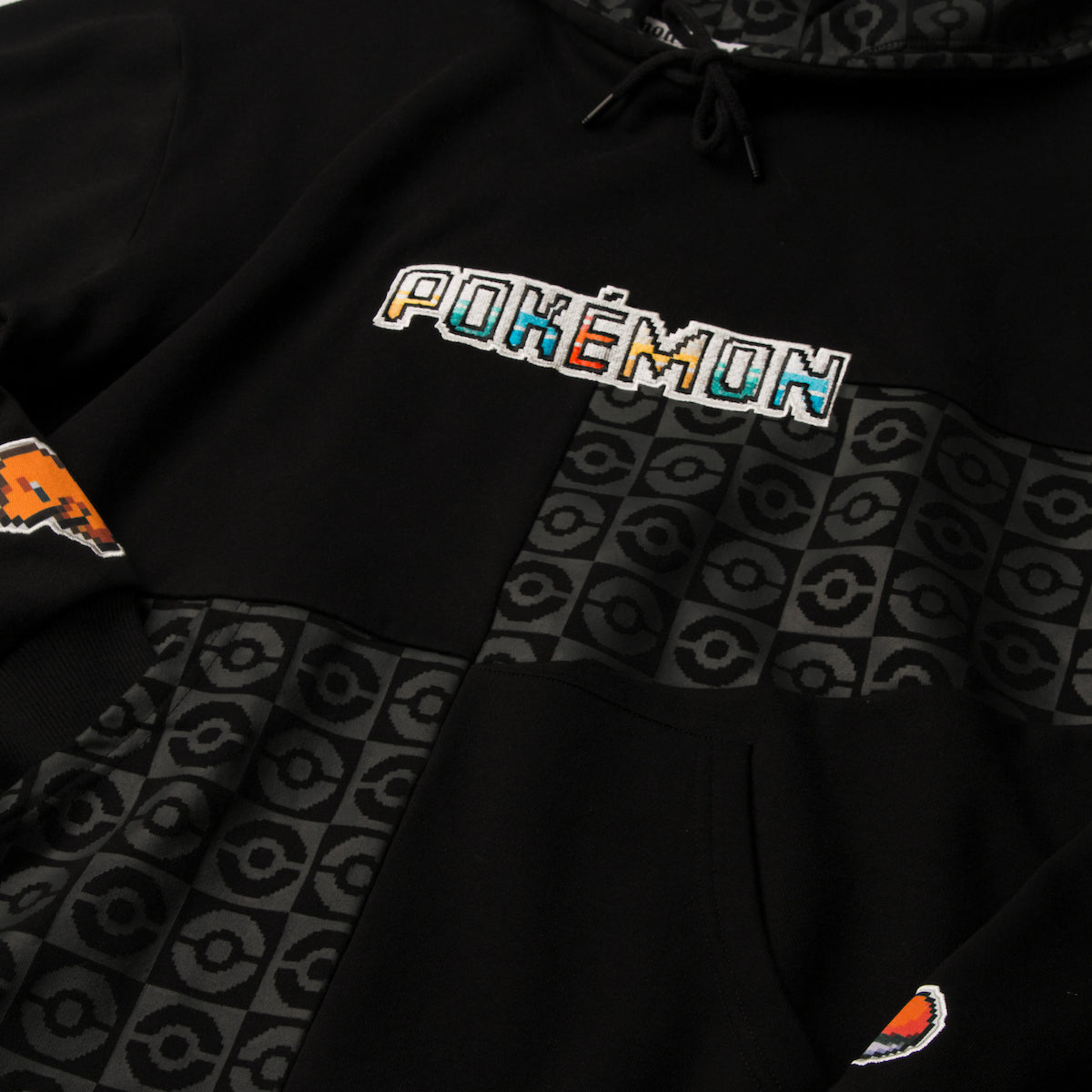 Starter Pokémon Black & Grey Panel Hoodie
