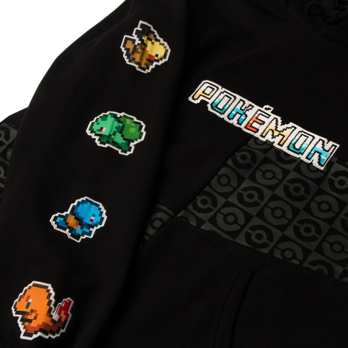 Starter Pokémon Black & Grey Panel Hoodie