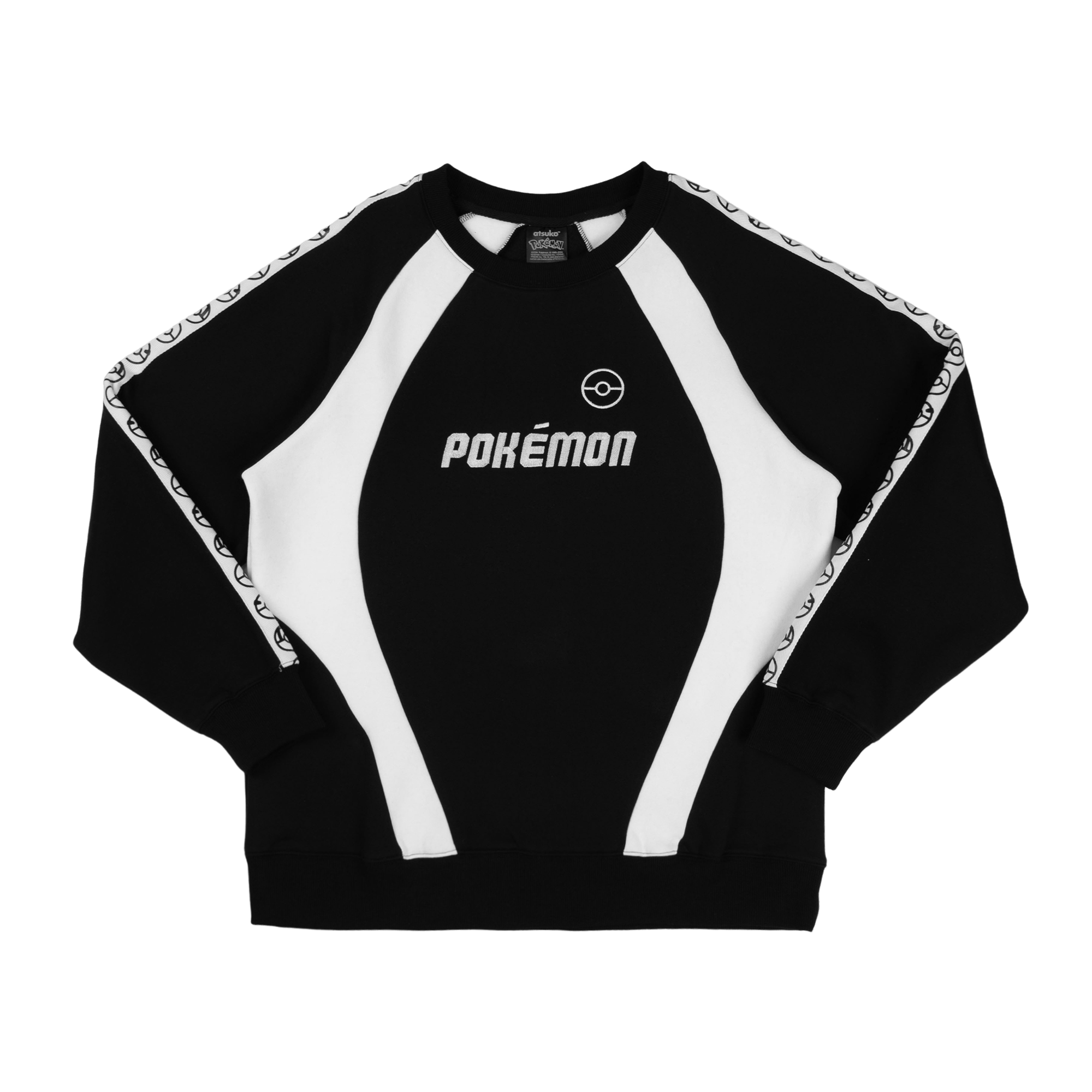 Poké Ball & Logo Black Crew Neck Black Sweater