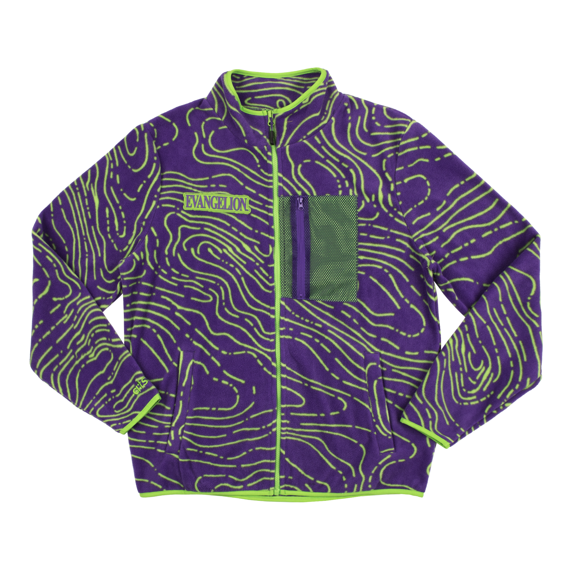 Eva Unit-01 Topography Pattern Purple Polar Fleece