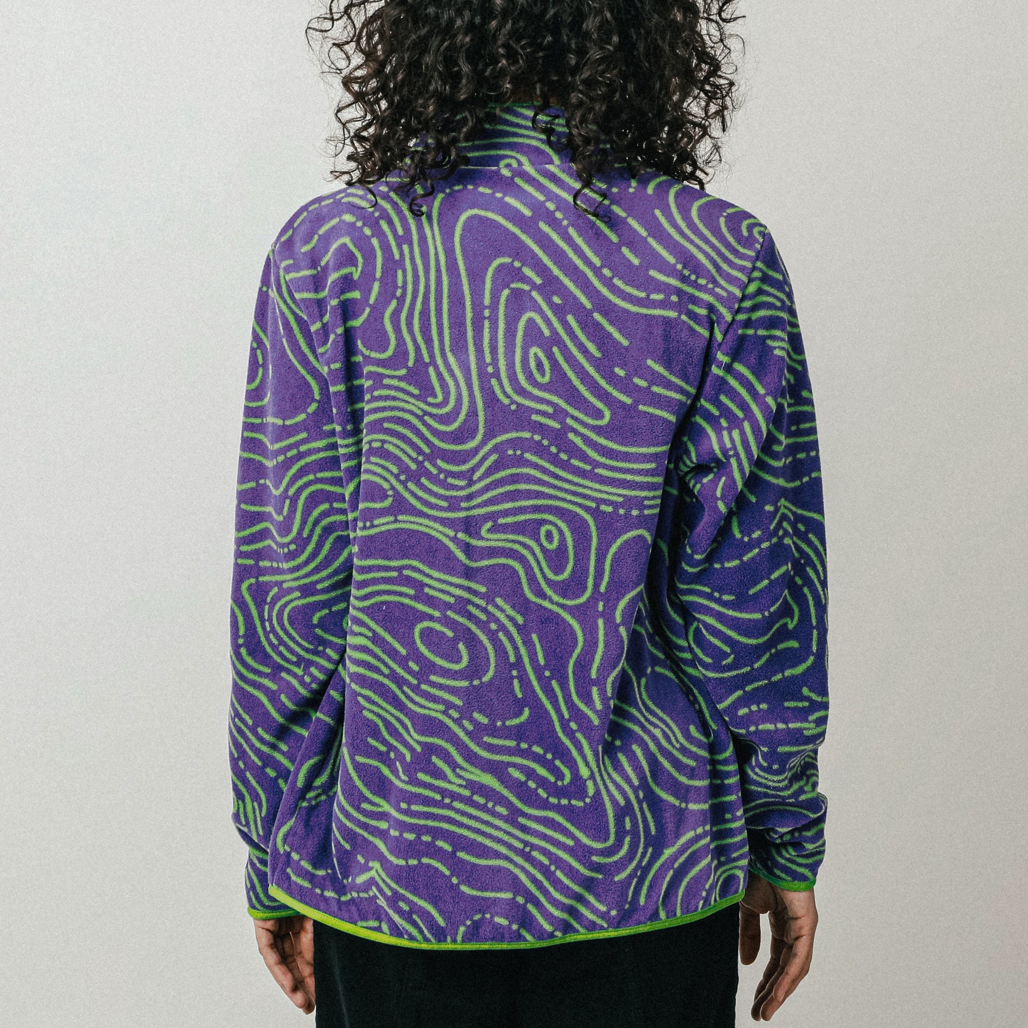 Eva Unit-01 Topography Pattern Purple Polar Fleece