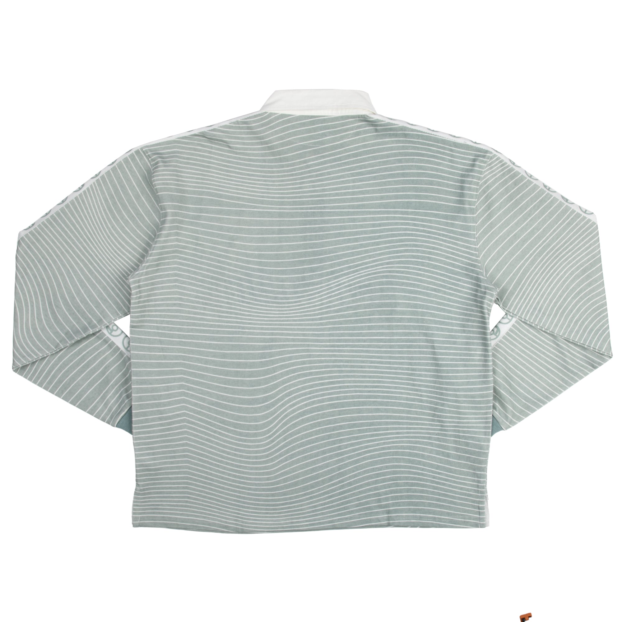 Logo Striped Silver Blue Rugby Shirt