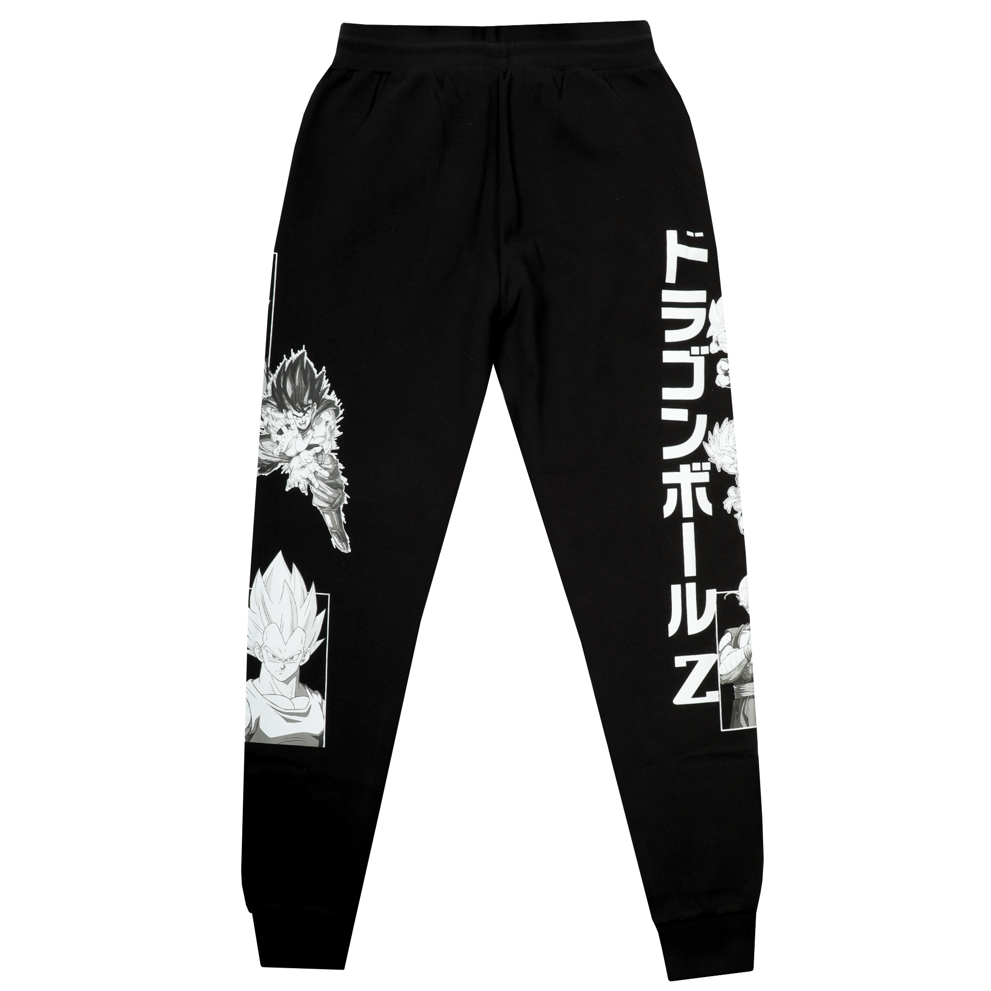 Dragon Ball Z Z Fighters Black and White Print on Black Joggers