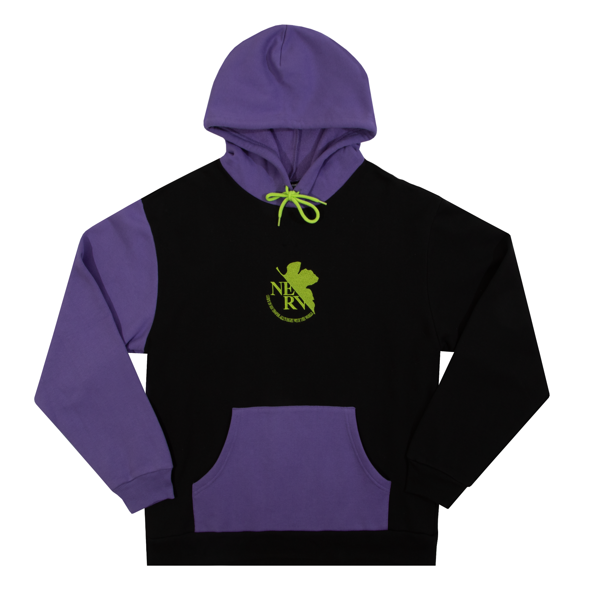 Evangelion Eva Unit-01 Colorblock Hoodie | Official Apparel
