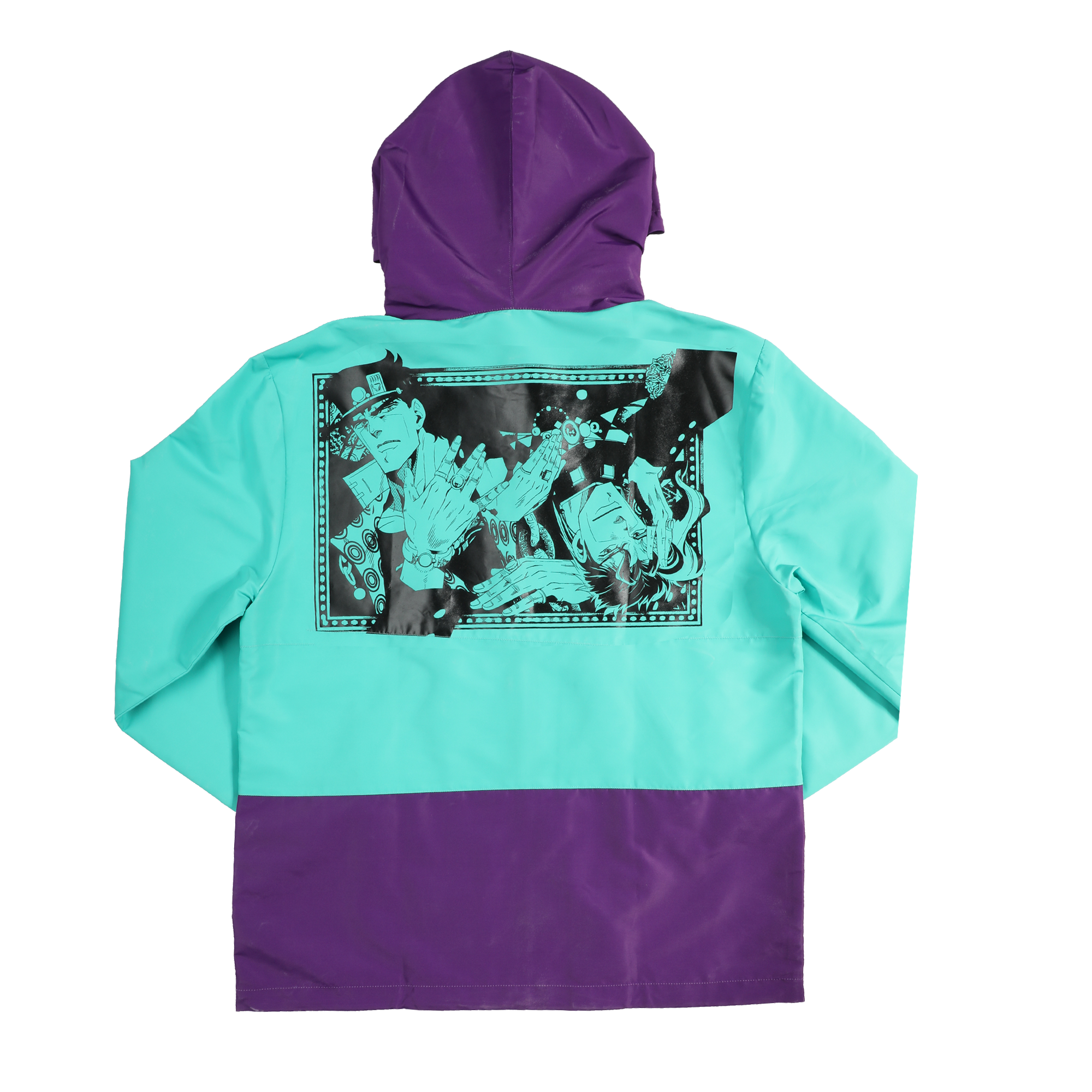 Stardust Crusaders Noriaki and Jotaro Color Block Anorak
