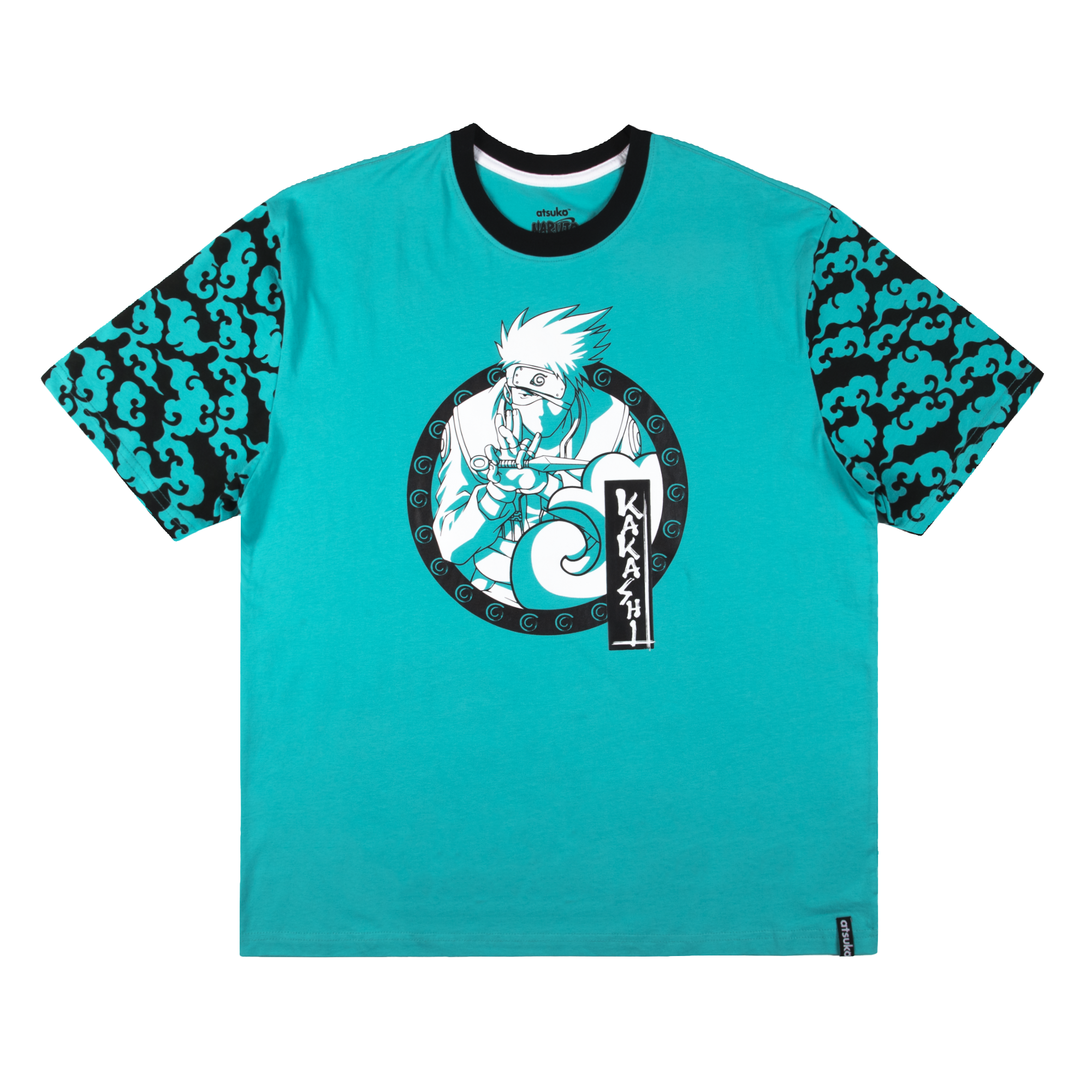 Kakashi Pattern Sleeve Teal Tee | Official Apparel & Accessories