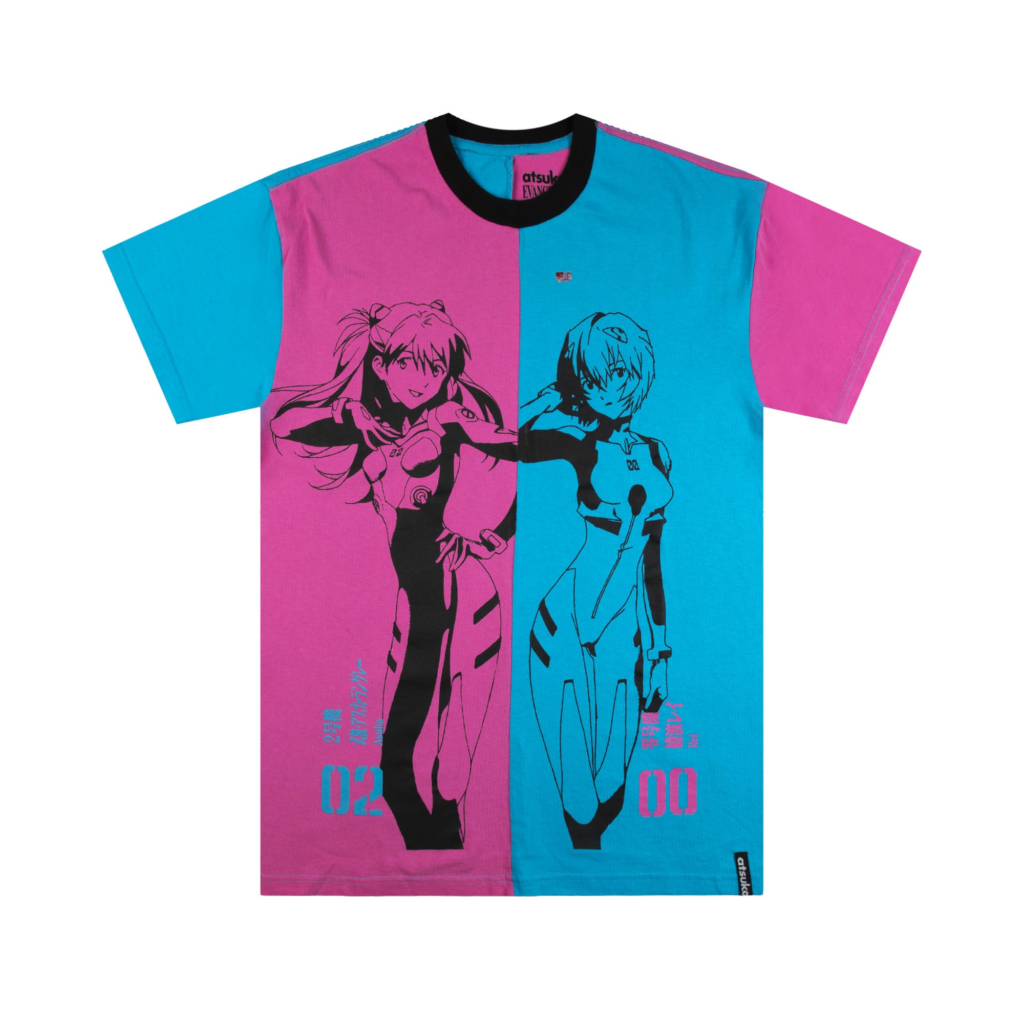 Asuka and Rei Pink and Blue Color Block Tee