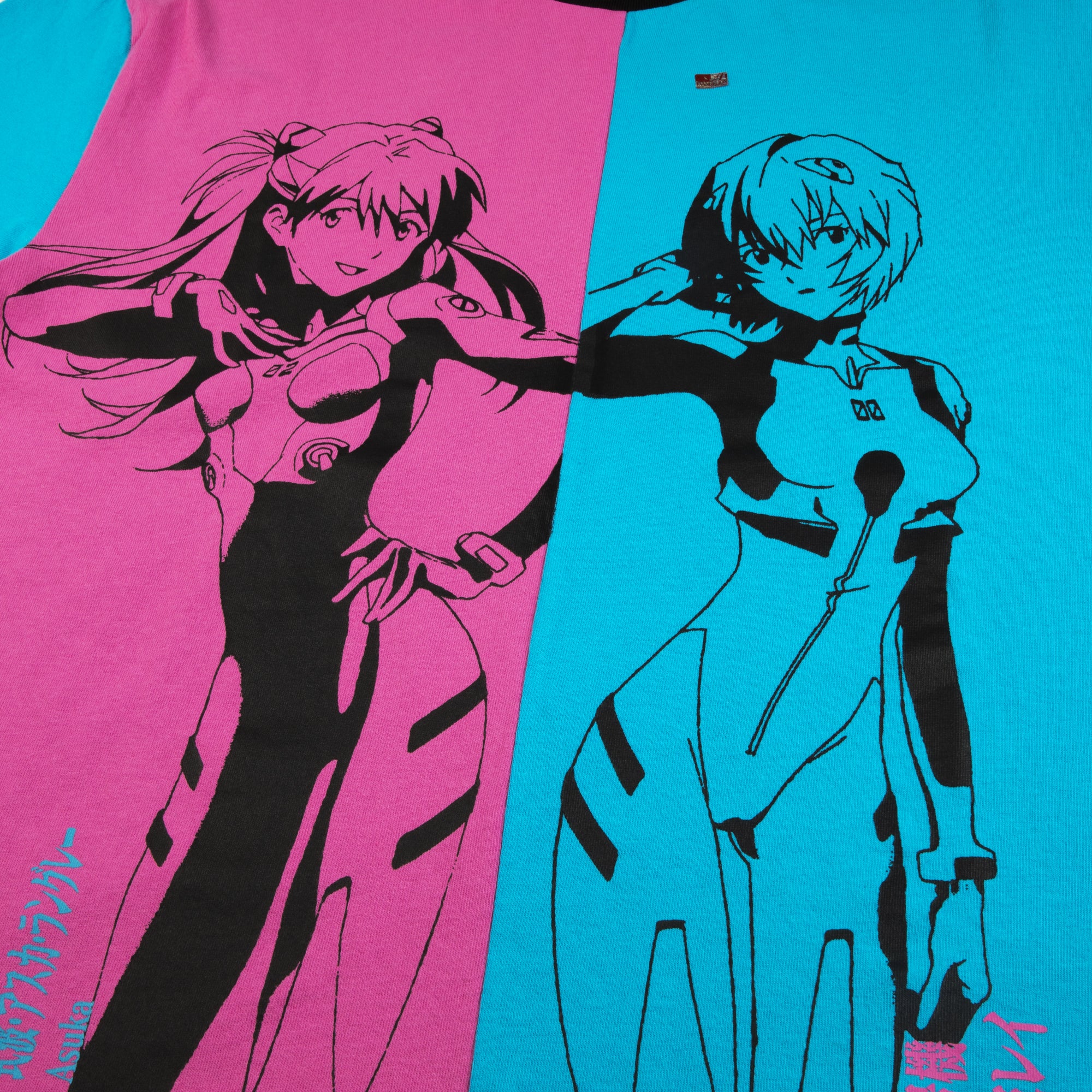 Asuka and Rei Pink and Blue Color Block Tee