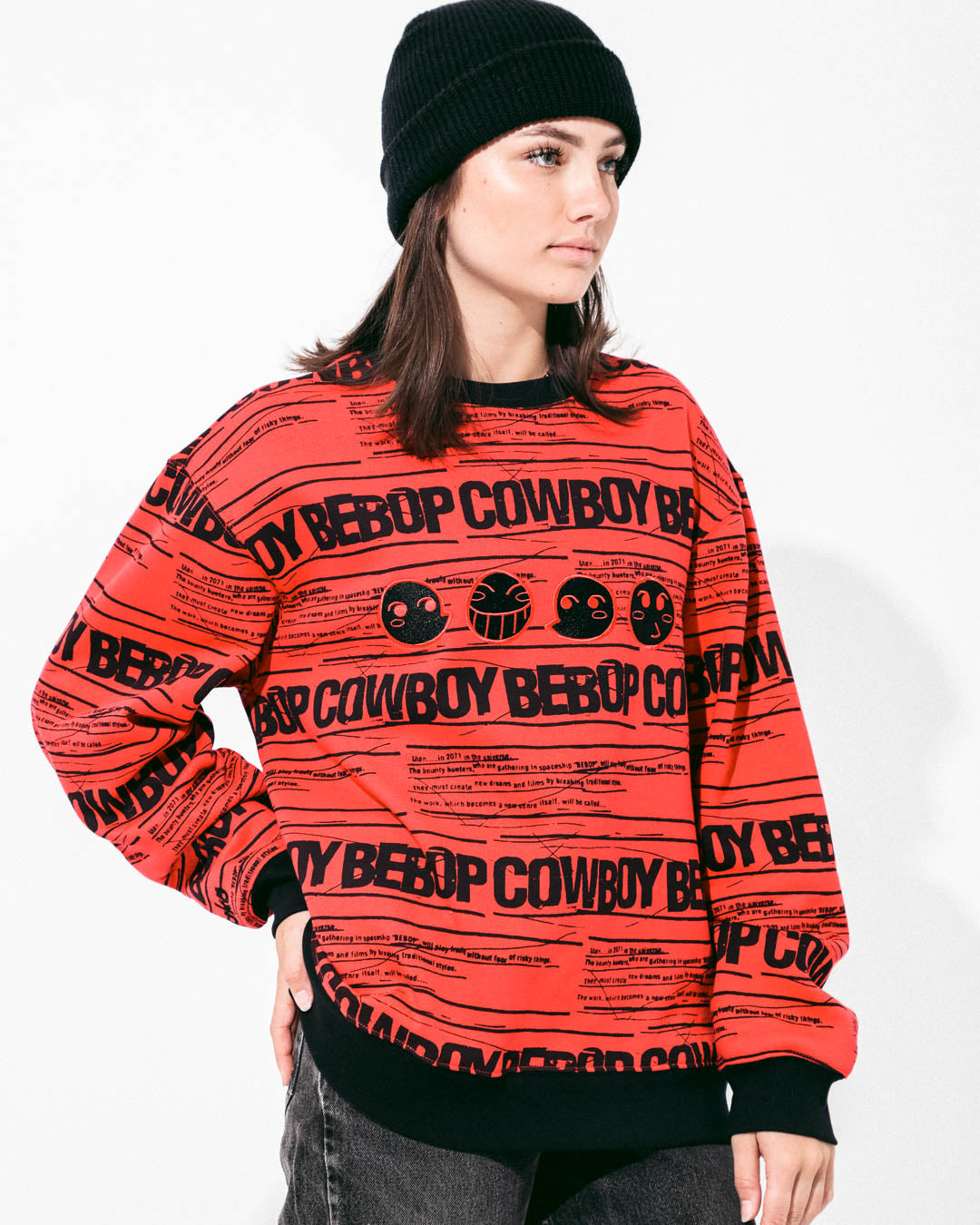 Cowboy Bebop Magenta Crew Neck Sweatshirt