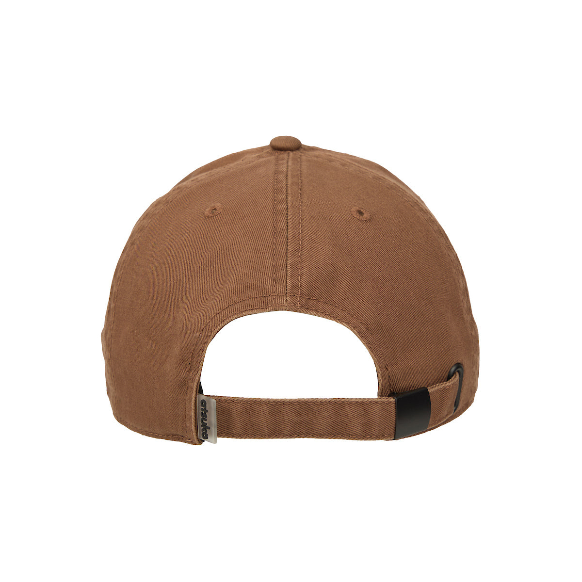 Back view of the Brown Shibuya Incident Hat inspired by Jujutsu Kaisen, featuring white embroidered text and Japanese characters on the front and brim.