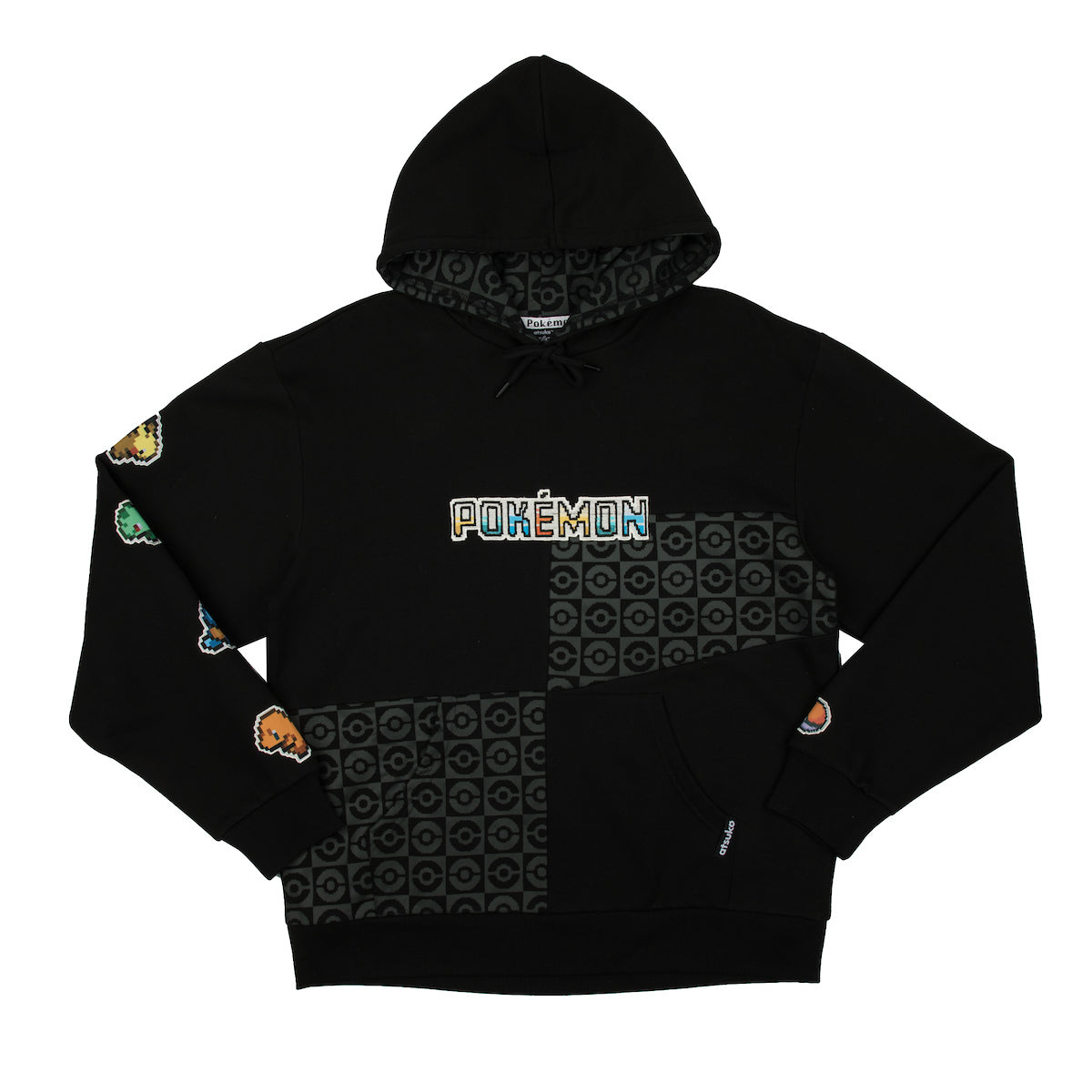 Starter Pokémon Black & Grey Panel Hoodie