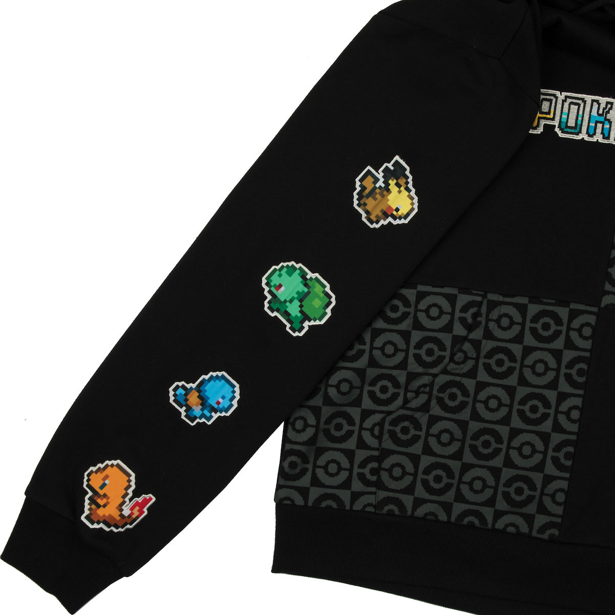 Starter Pokémon Black & Grey Panel Hoodie