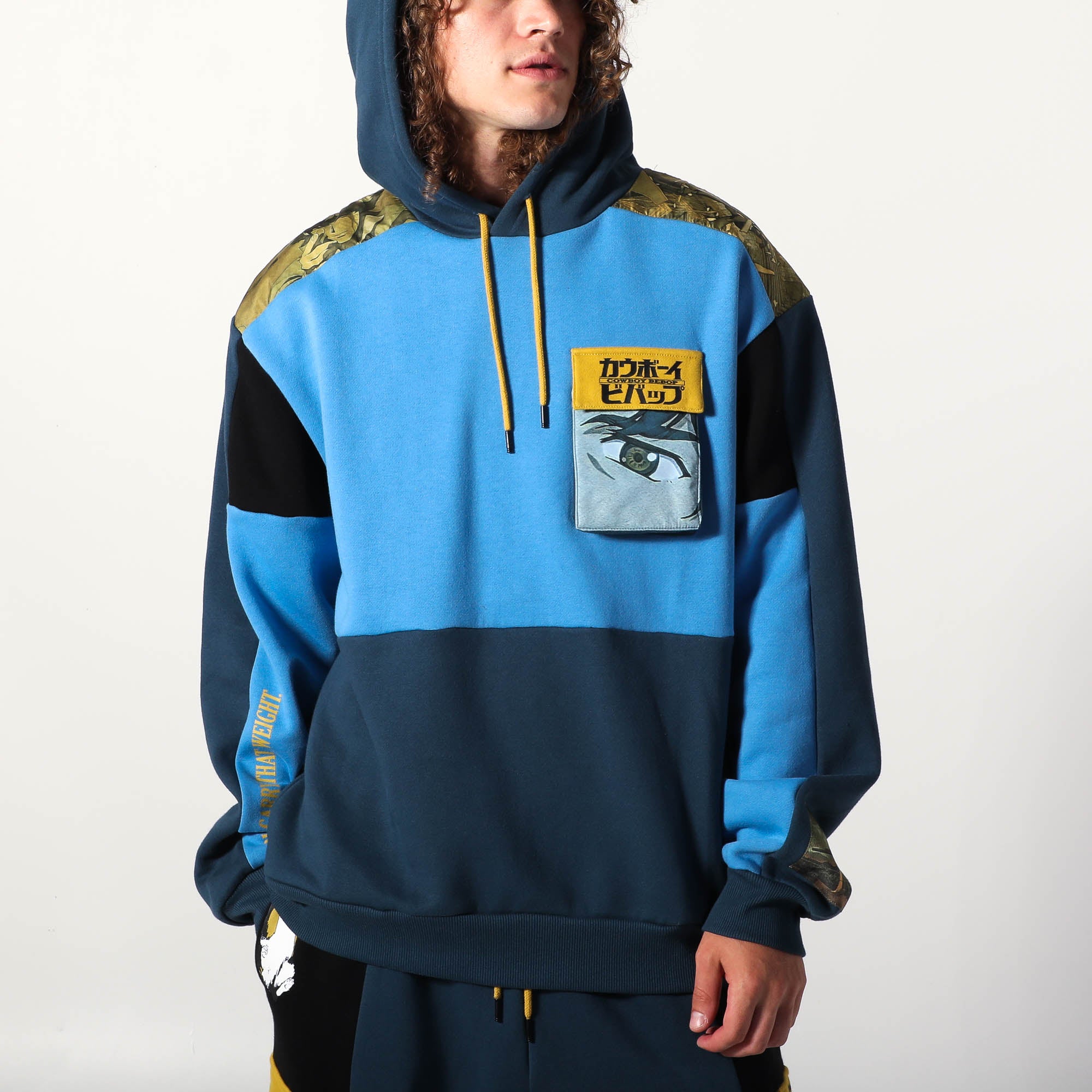 Spike Spiegel Patchwork Panel Hoodie