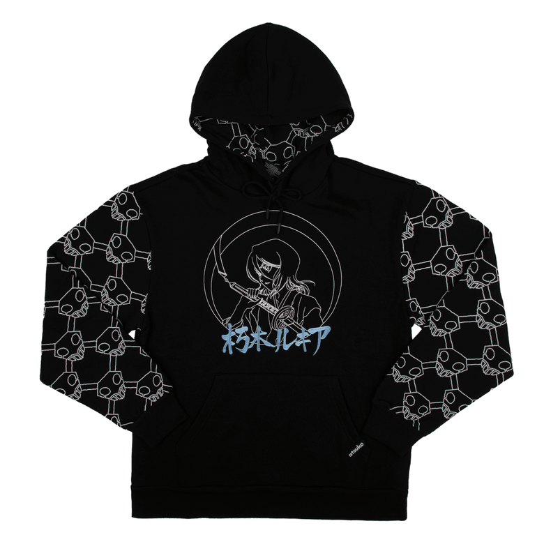 Black hoodie with bleach hot sale