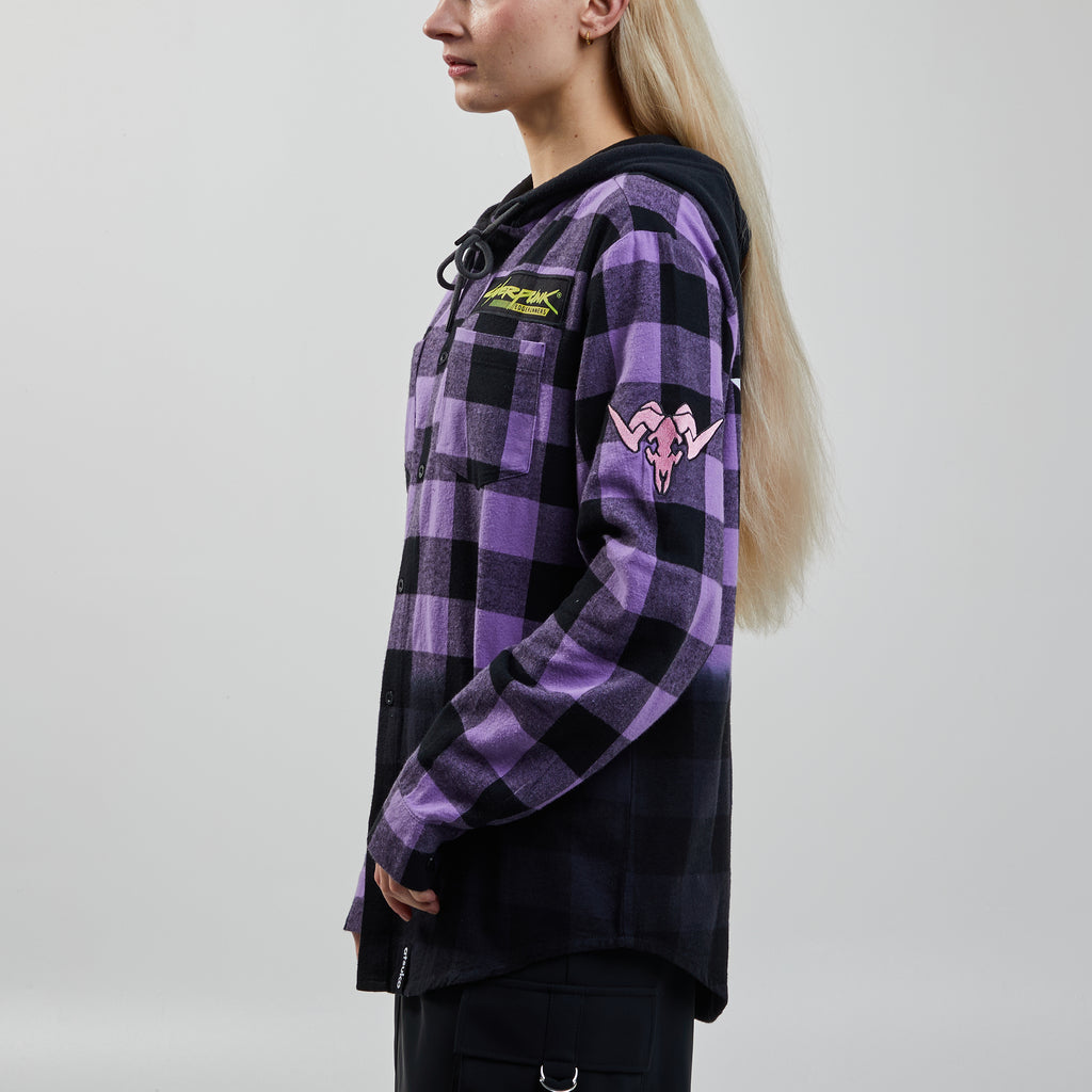 Cyberpunk Edgerunners Flannel Hoodie Cyberpunk Edgerunners Atsuko