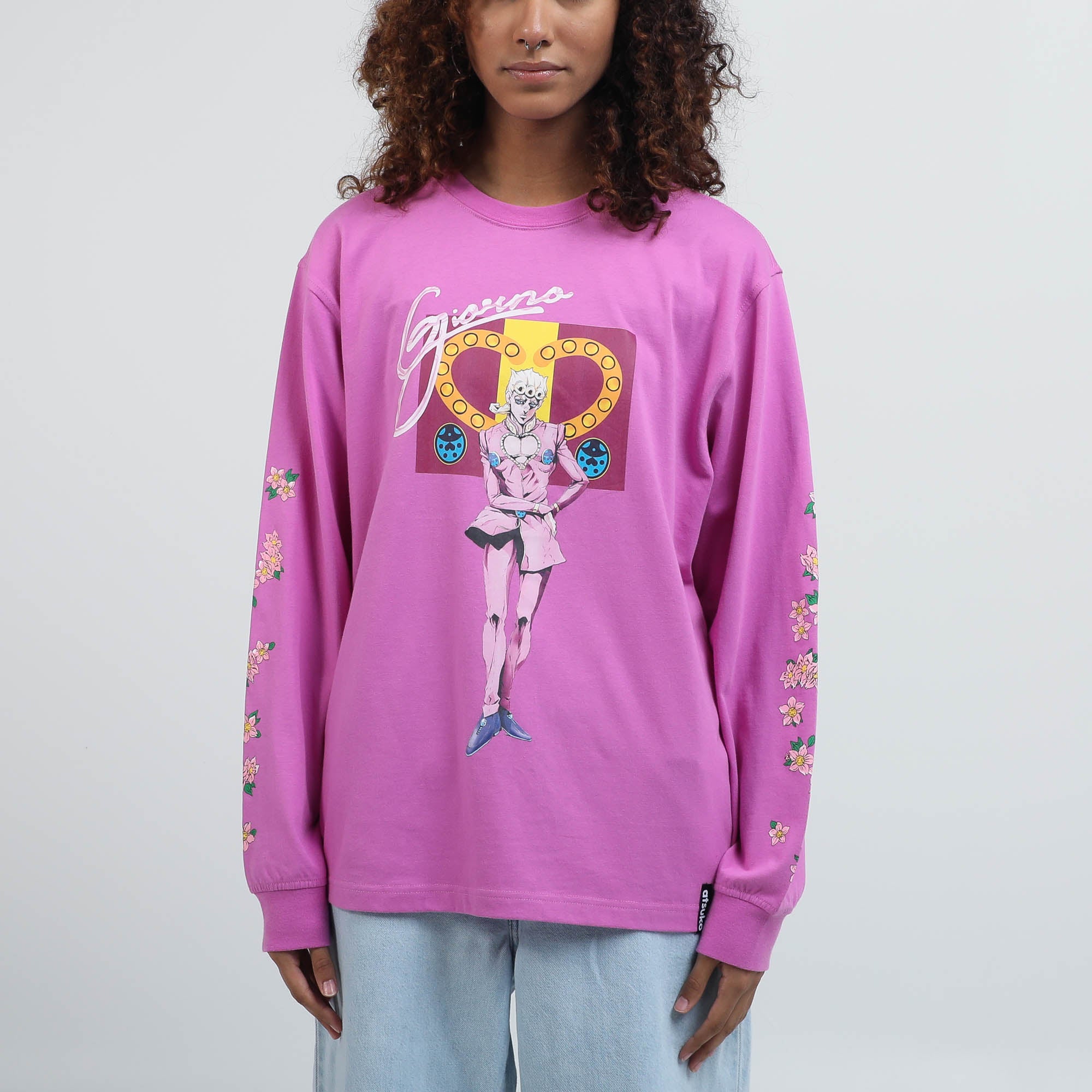 Golden Wind Giorno Floral Pink Long Sleeve