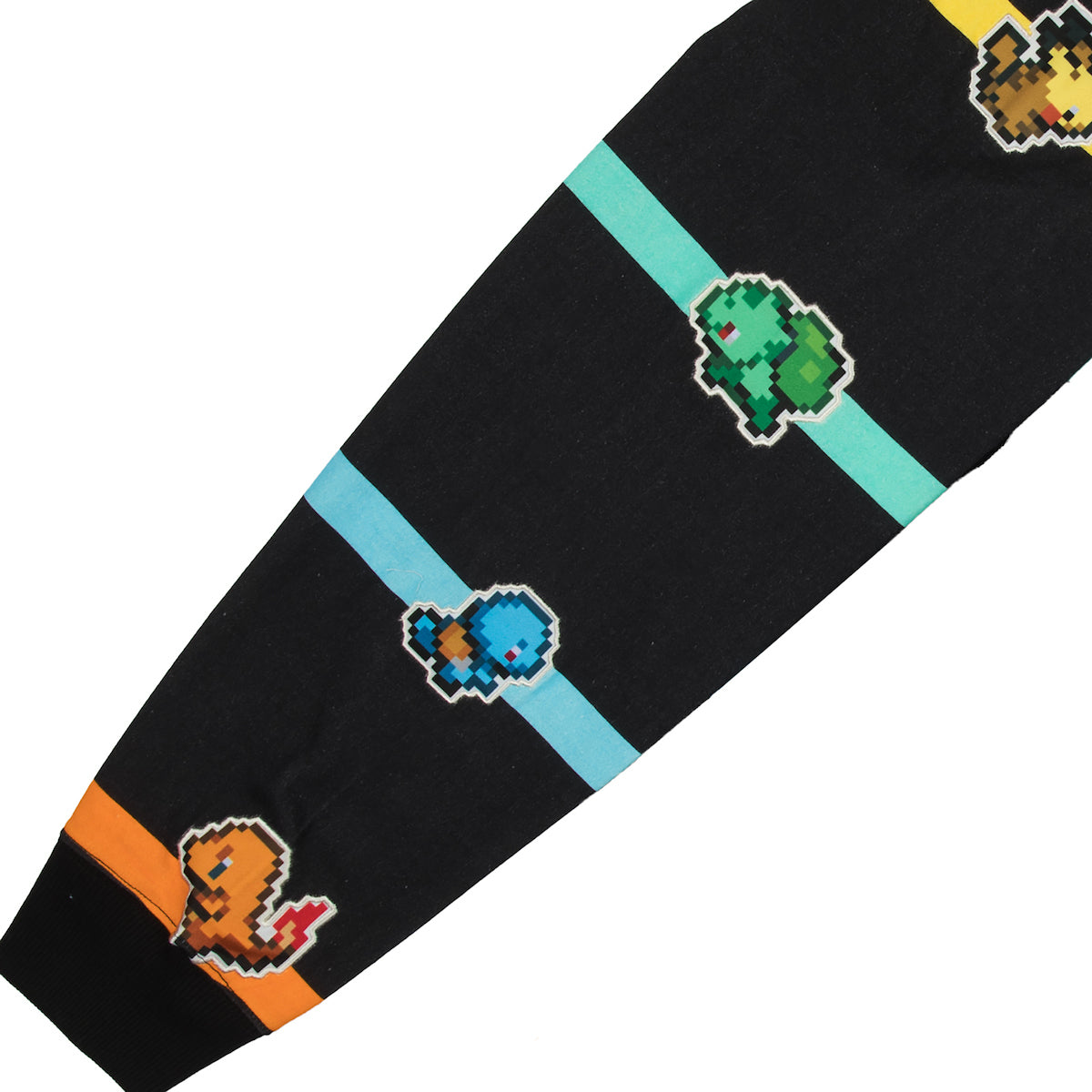 Starter Pokémon Multi-Stiped Black Rugby Shirt