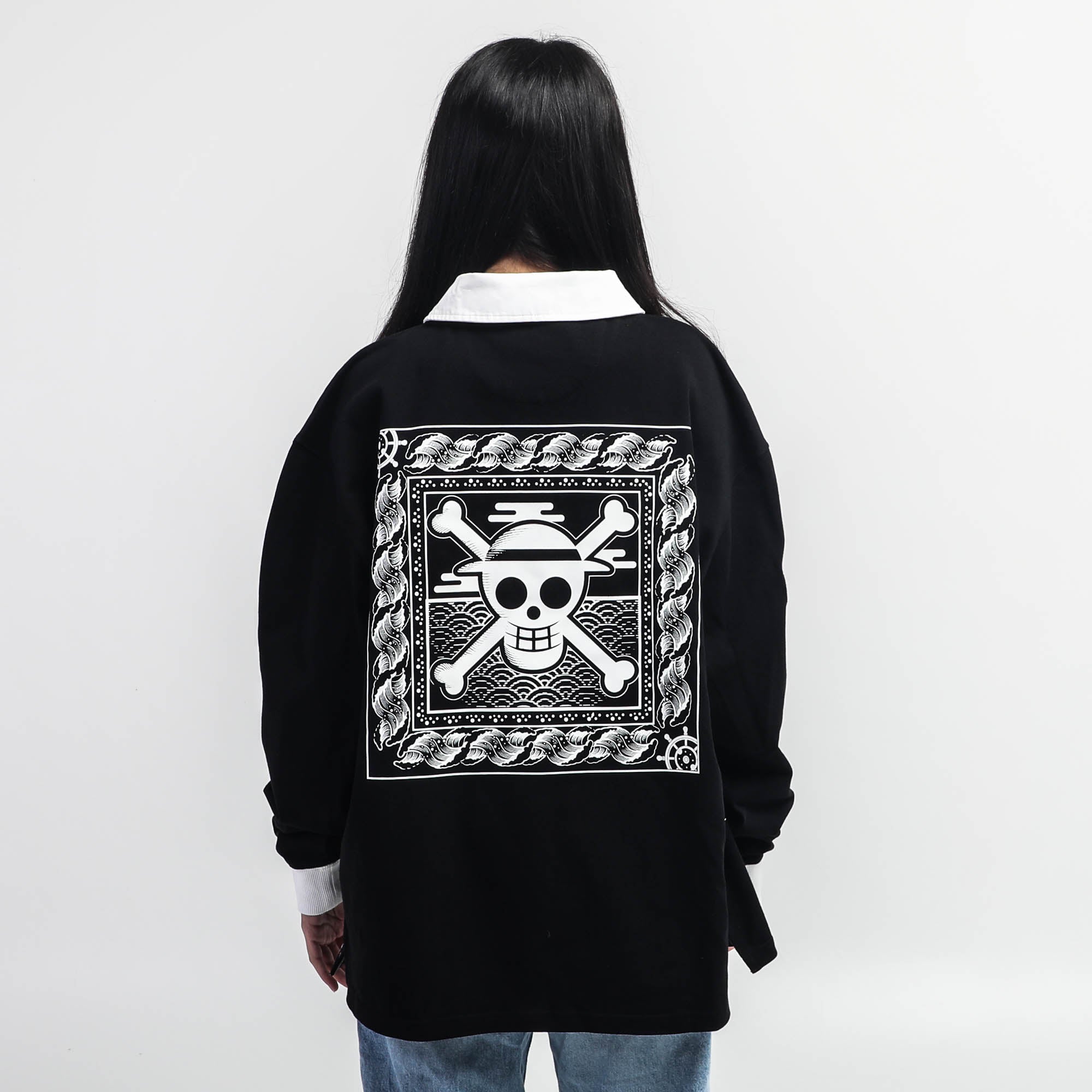 Straw Hat Crew Black Rugby Shirt