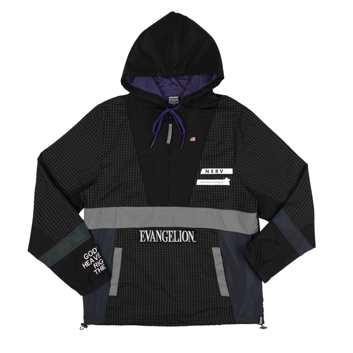 Eva Unit-01 Iridescent Reflective Black Anorak