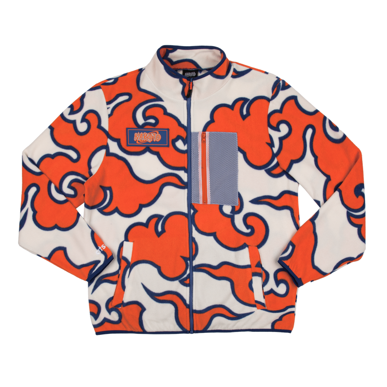 Naruto Orange Clouds Zip Up Polar Fleece