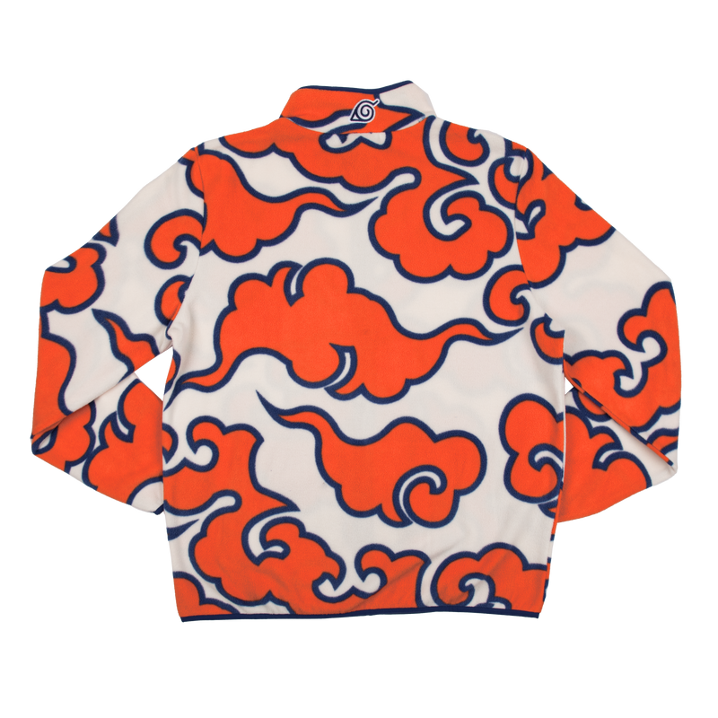 Naruto Orange Clouds Zip-Up Polar Fleece