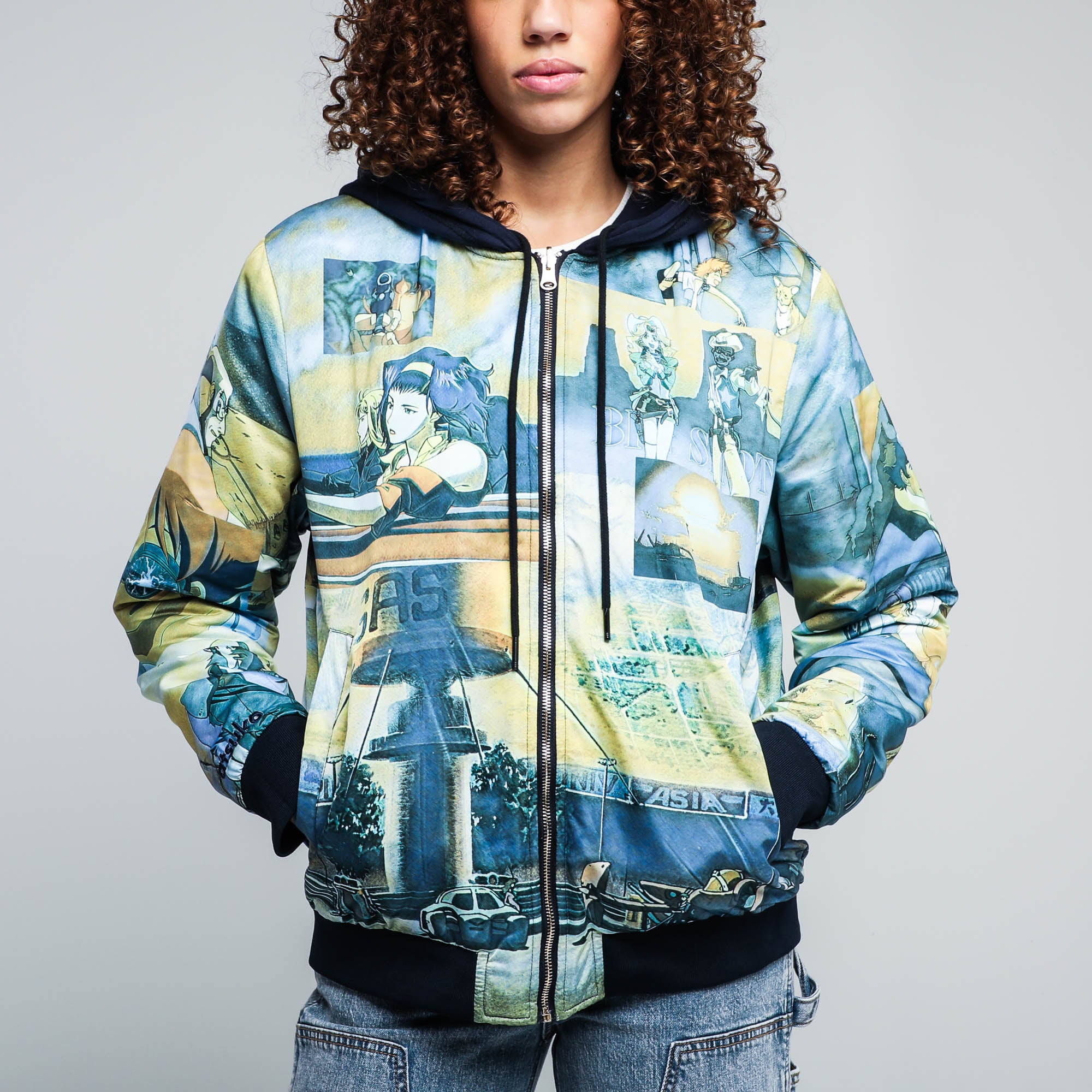 See You Space Cowboy Reversible Hooded Bomber Jacket