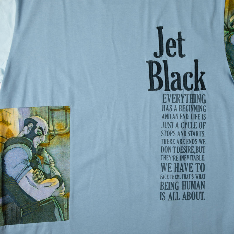 Jet Black Patchwork Panel Tee
