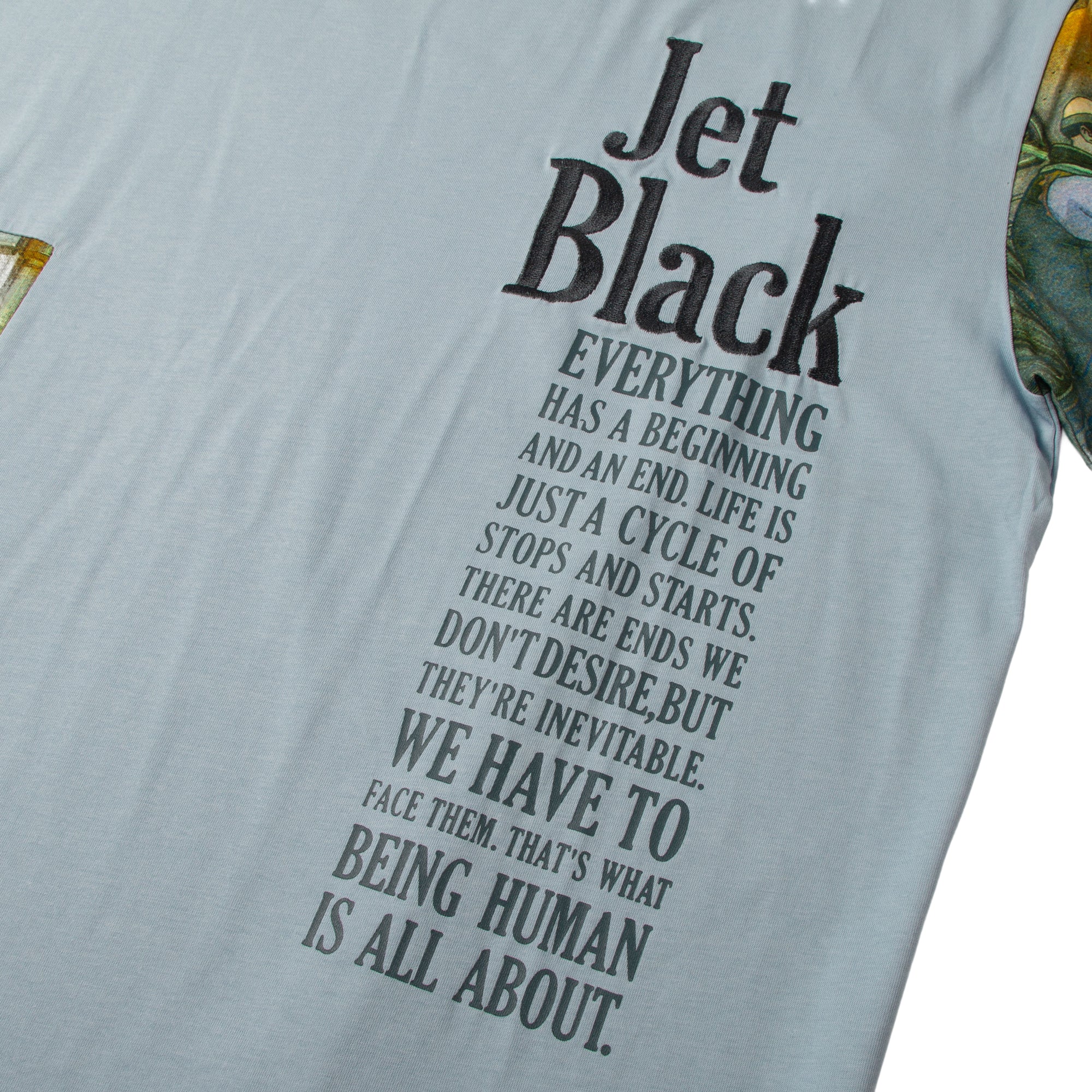 Jet Black Patchwork Panel Tee