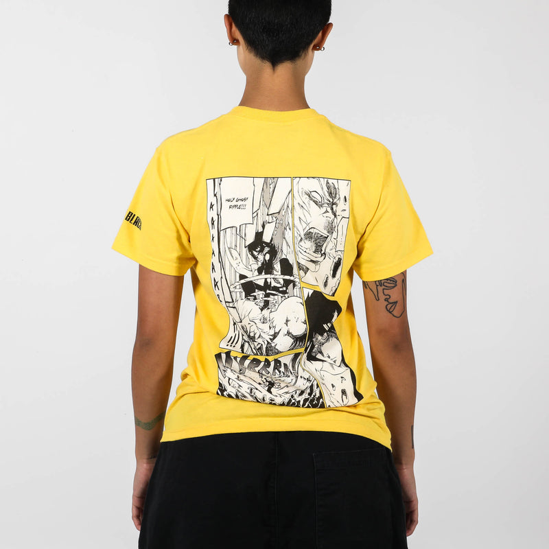 Sano Close Up with Fight Scene Yellow Tee