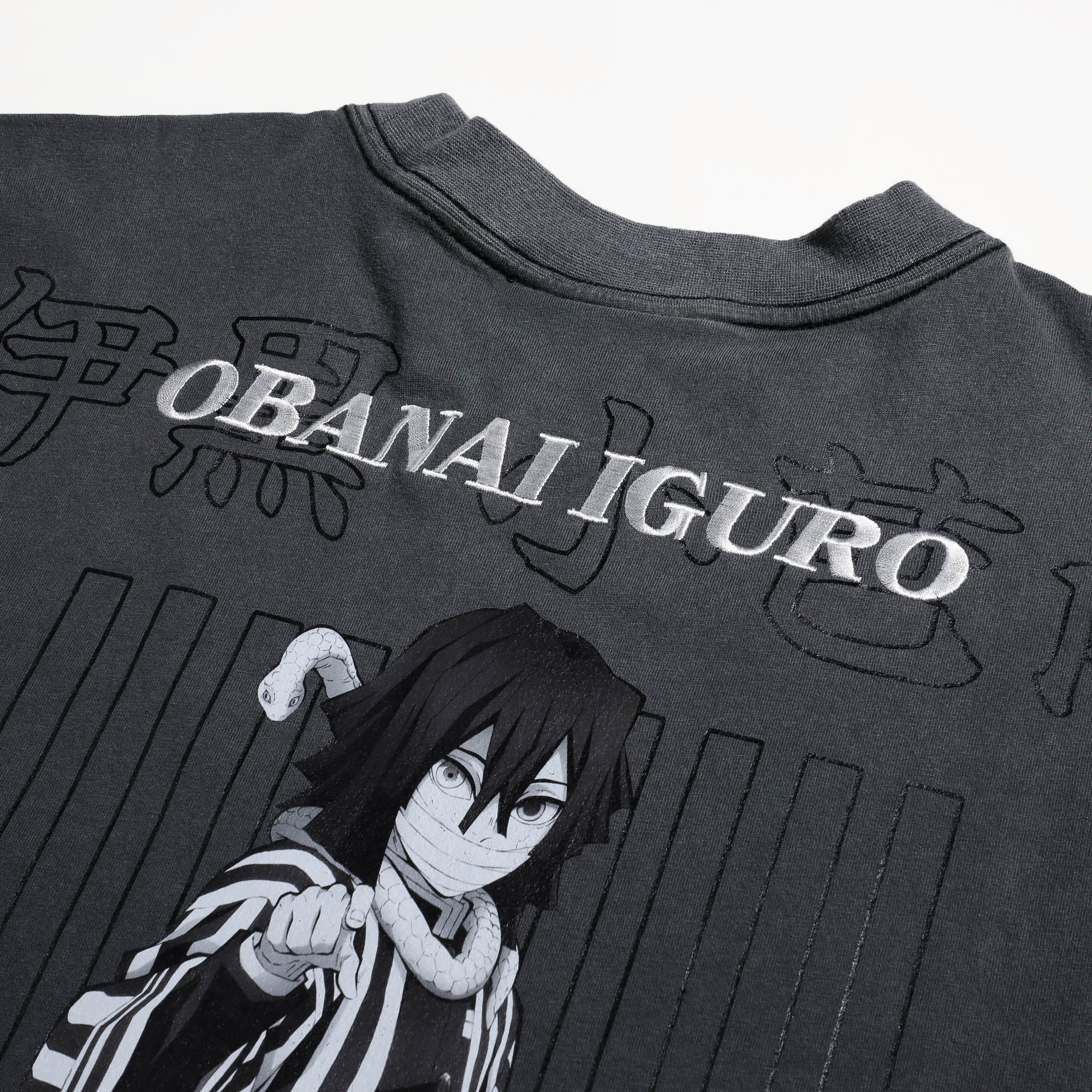 Obanai Iguro Mineral Wash Black Tee