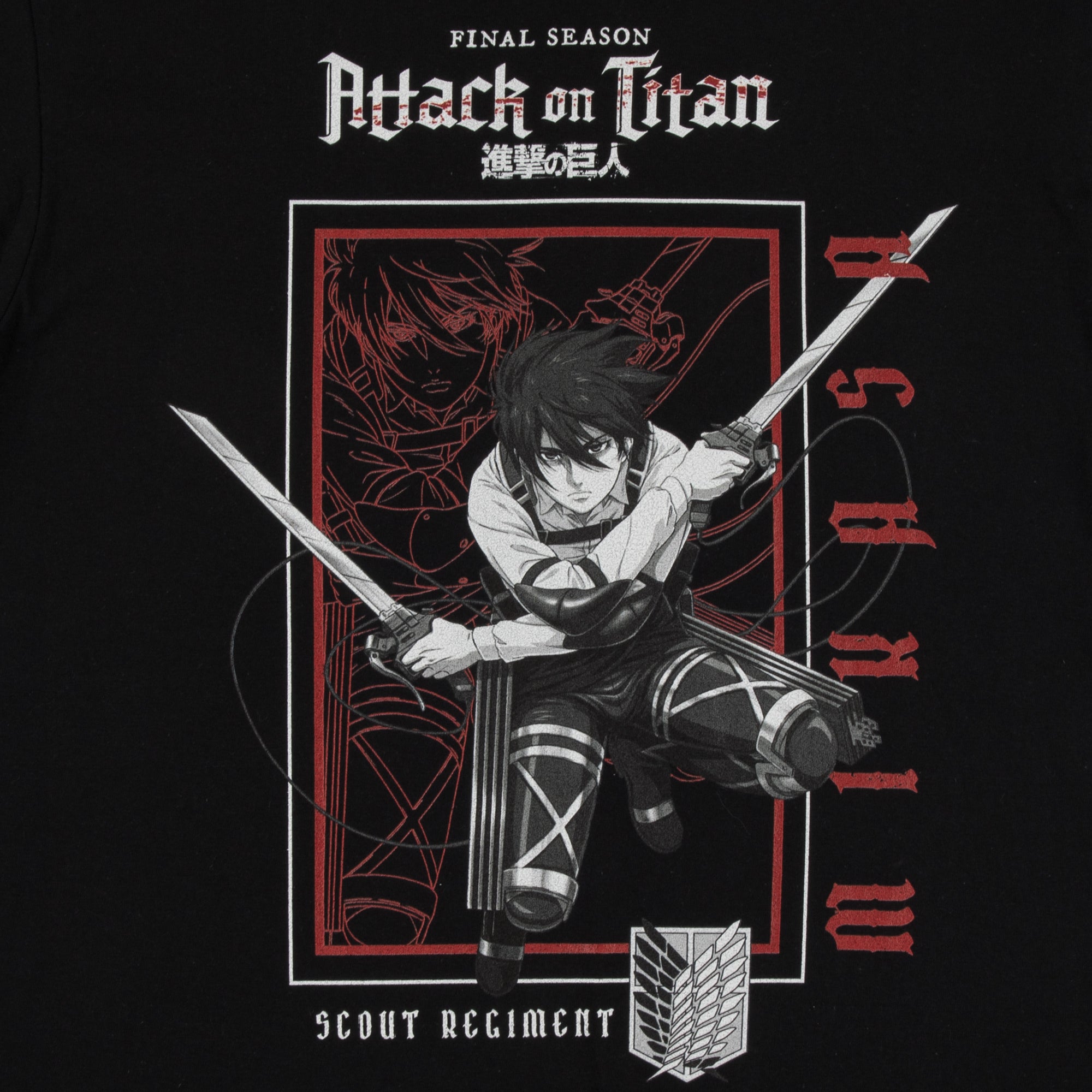 Mikasa Ackerman ODM Gear Black Tee