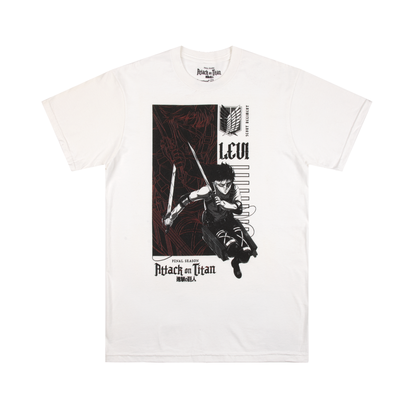 Attack On Titan Levi Ackerman ODM Gear White Tee Official Apparel