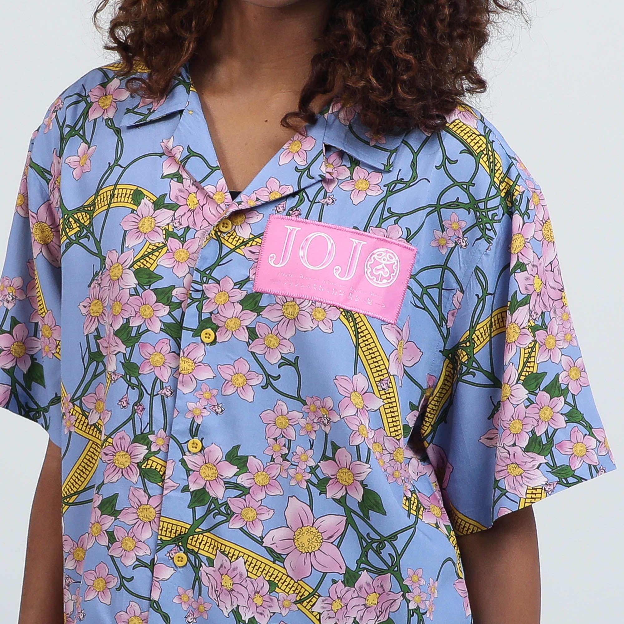 Golden Wind Giorno Floral Button-Down Shirt