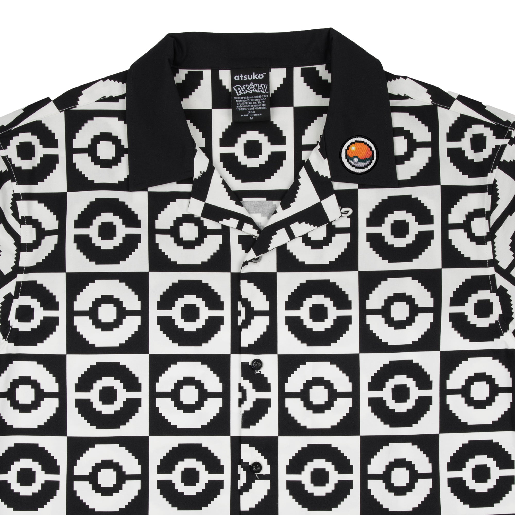 Poké Ball Allover Black & White Button-Down