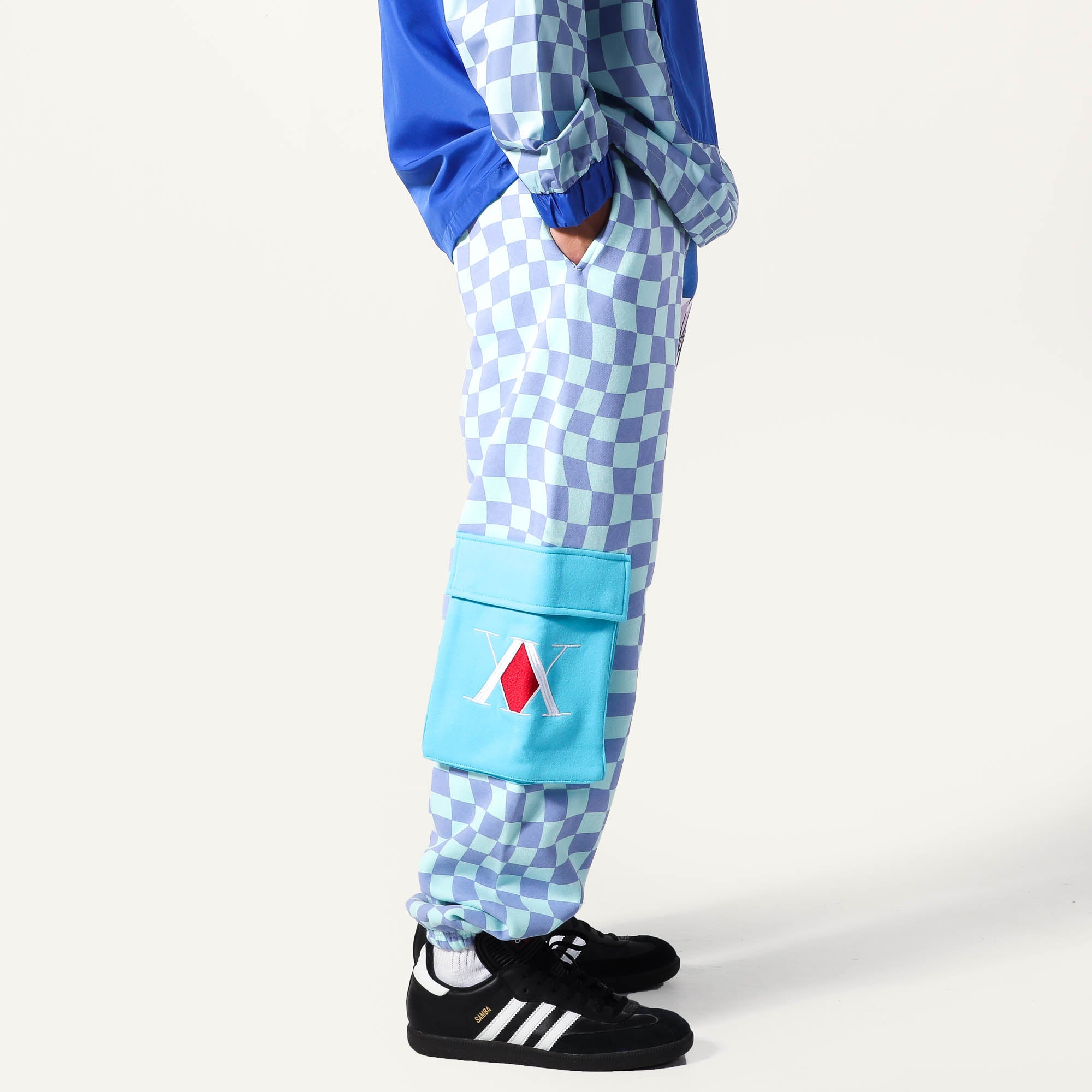 Hunter X Hunter Killua Blue Split Checker Sweatpants Official Apparel Accessories Atsuko Hunter x Hunter Atsuko