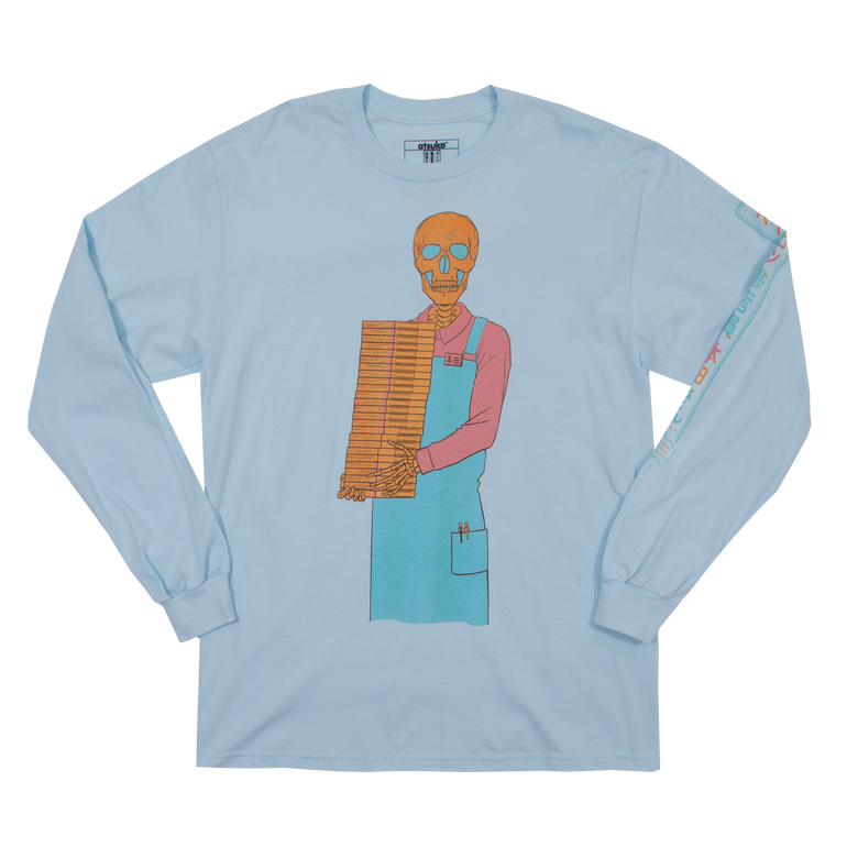 Skulled Faced Book Seller Chambray Long Sleeve