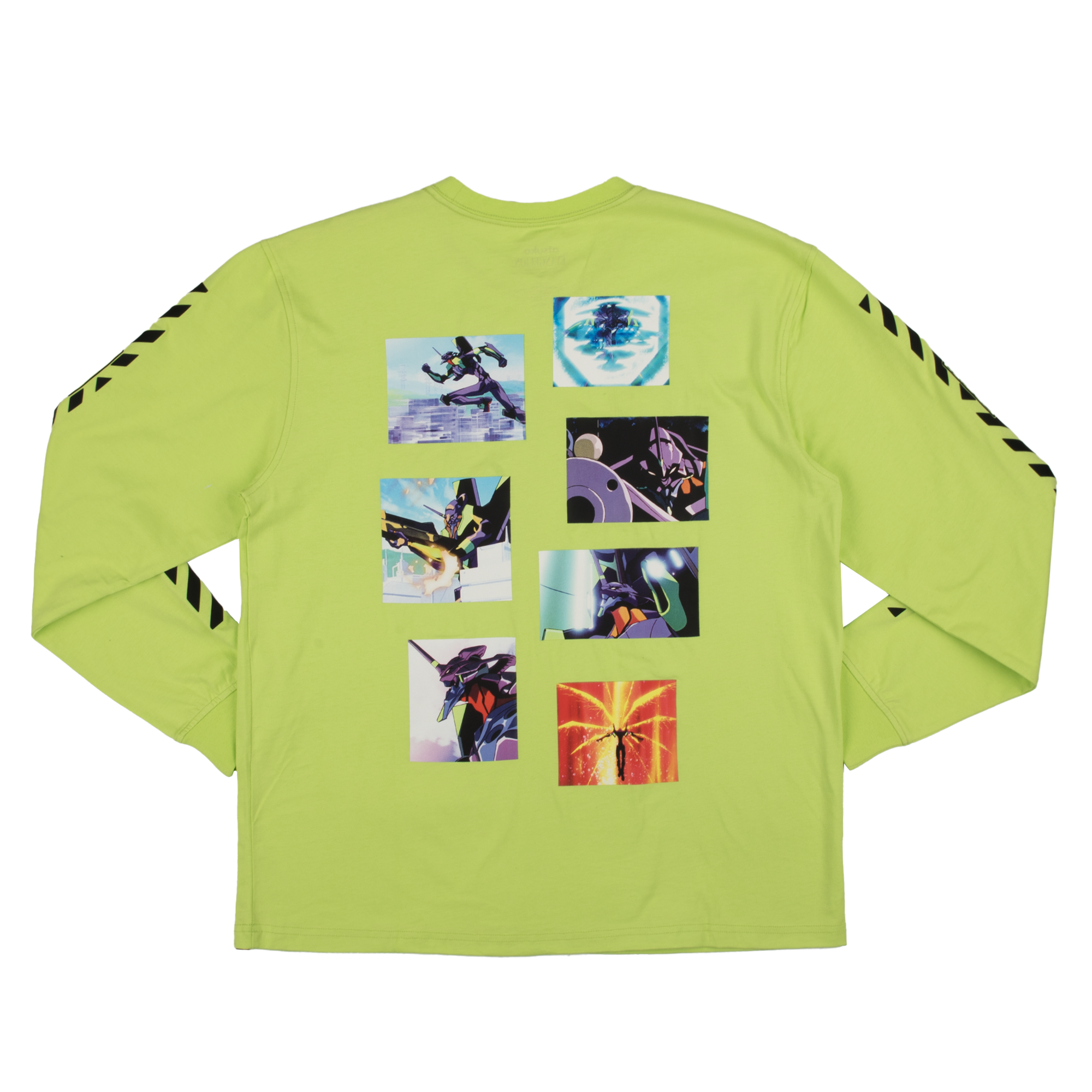 Eva Unit-01 Collage Lime Green Crew Neck Sweatshirt