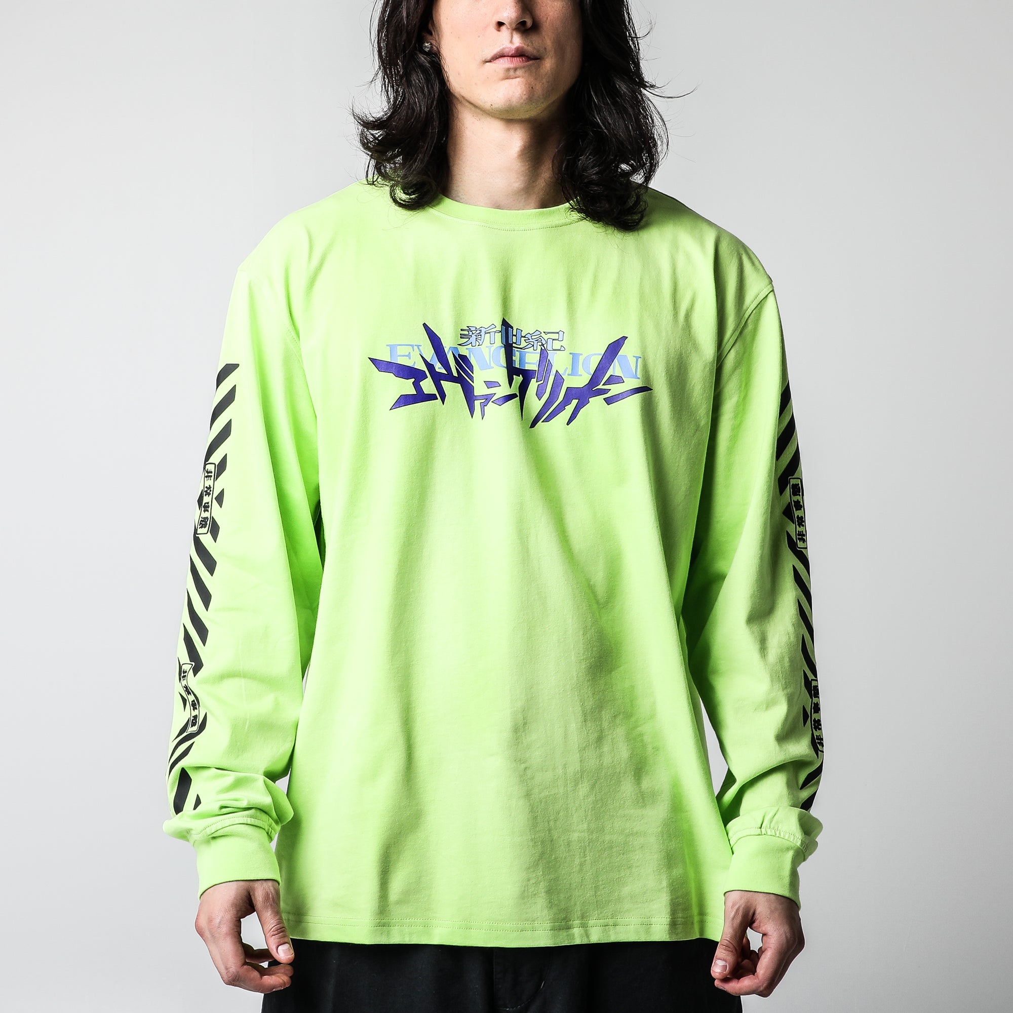 Eva Unit 01 Collage Lime Green Crew Neck Sweatshirt