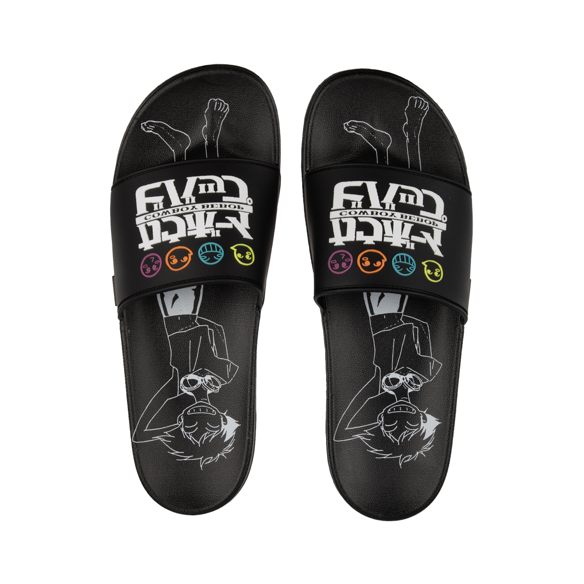 Cowboy Bebop Ed Smiley Black Slides | Official Apparel  display picture 3