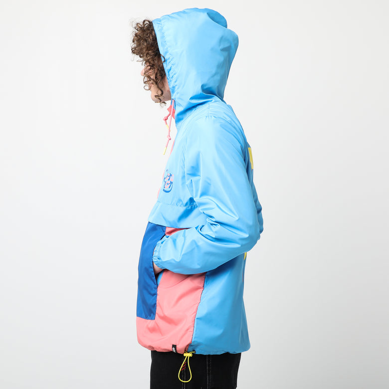 Odd future blue pink cheap & yellow colorblock anorak jacket