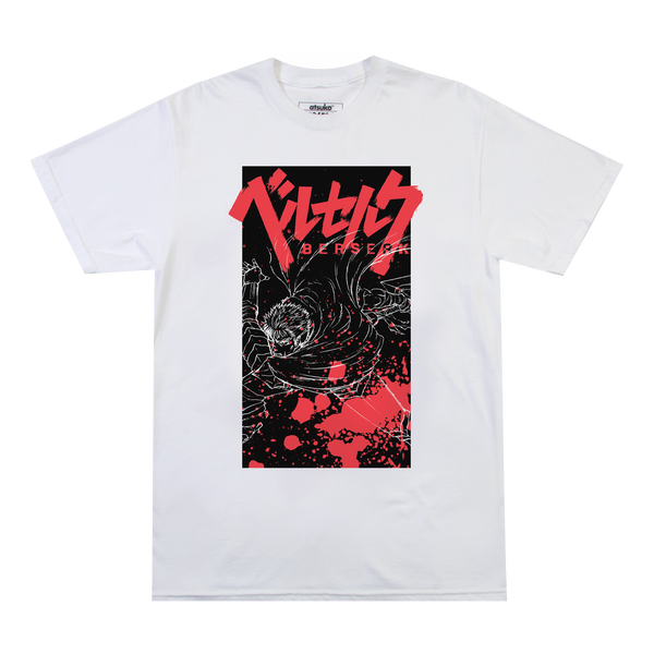 Guts Black Swordsman White Tee - Berserk | Atsuko