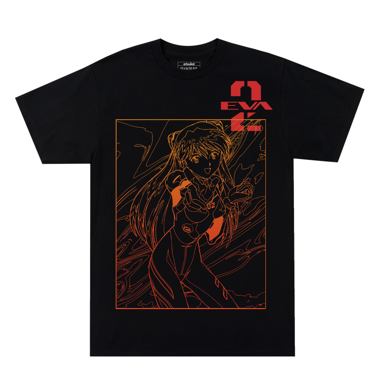 Asuka Fire Red Outline Black Tee