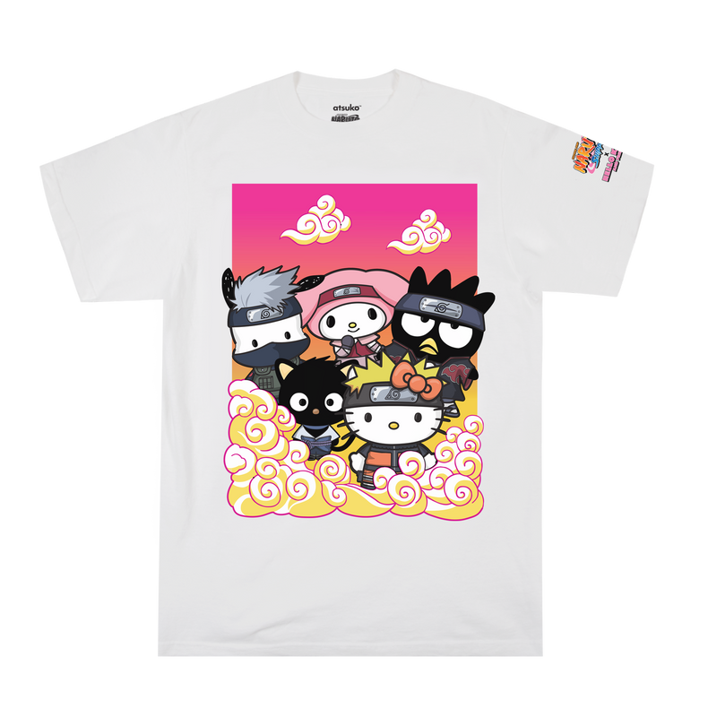 Hello Kitty and Friends x Naruto Clouds White Tee
