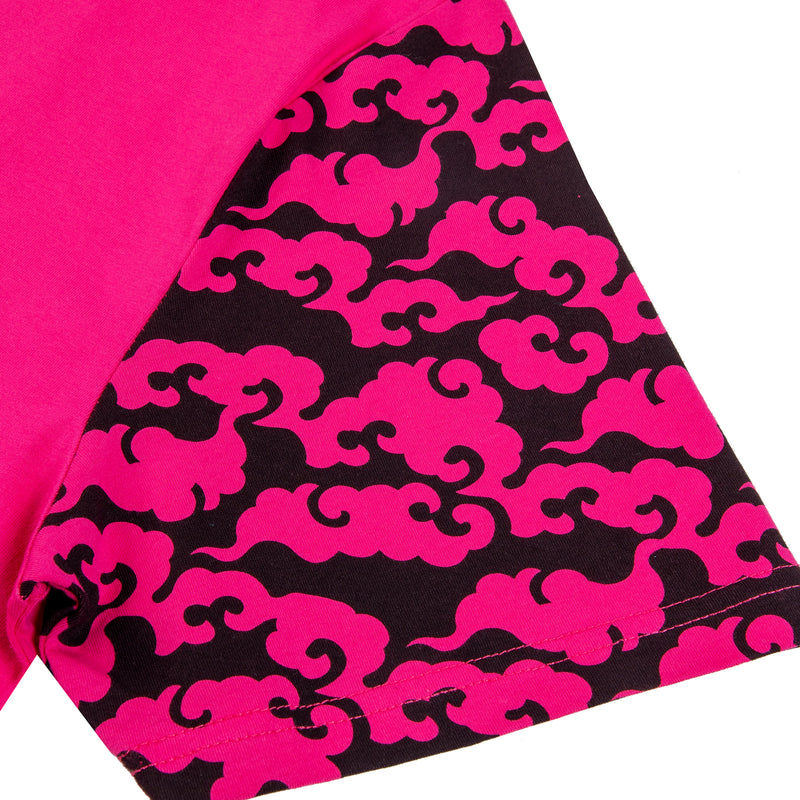 Sakura Pattern Sleeve Pink Tee