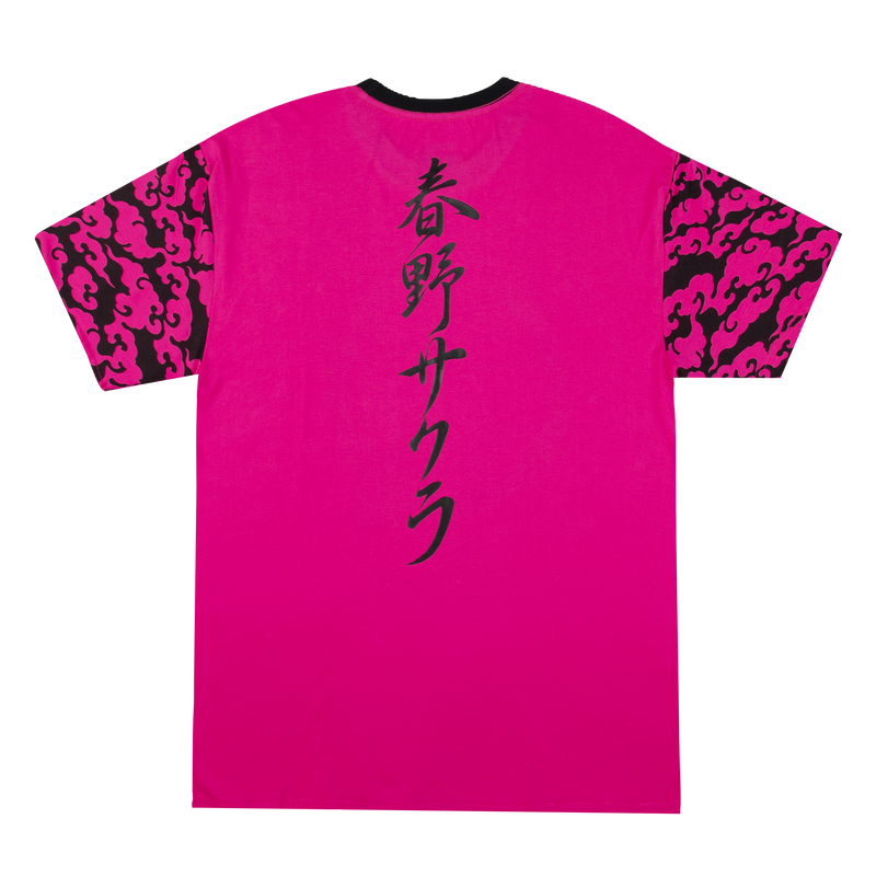 Sakura Pattern Sleeve Pink Tee