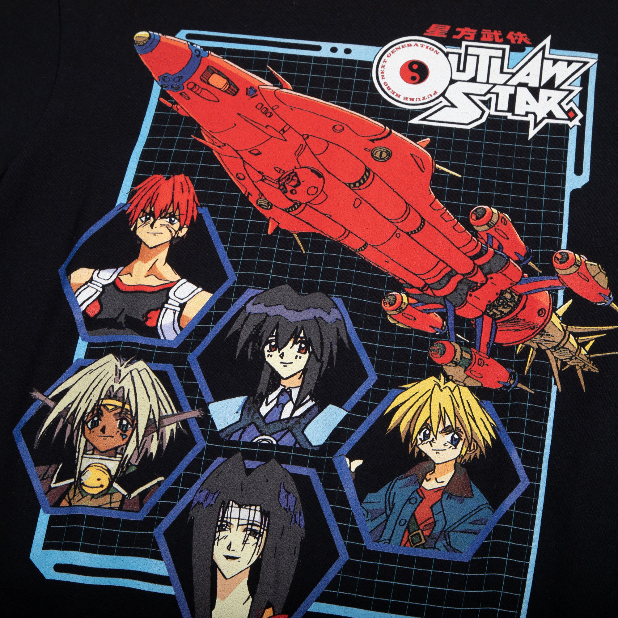 Outlaw Star Characters Black Tee