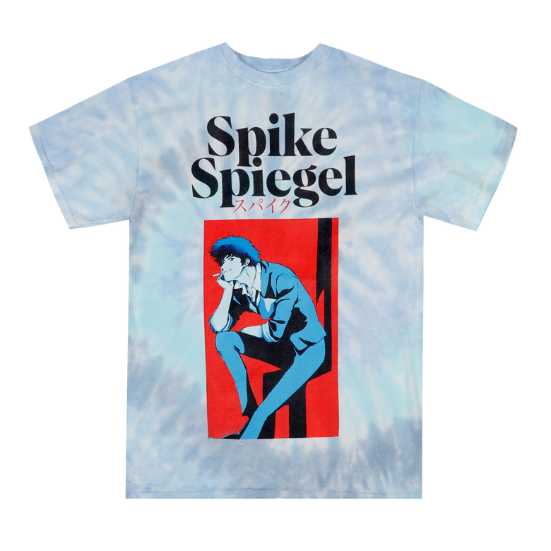 Spike Art Deco Blue Swirl Tie Dye Tee