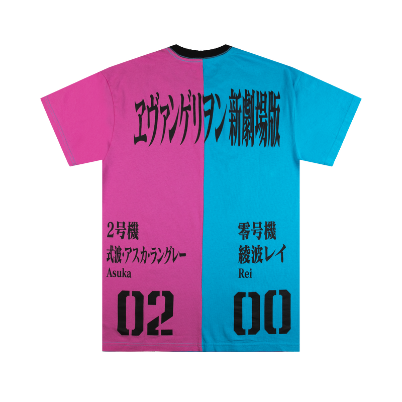 Asuka and Rei Pink and Blue Color Block Tee