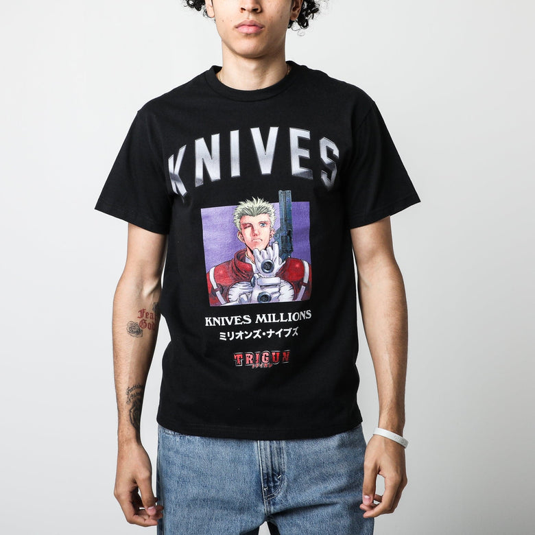 Trigun Knives Millions Black Tee Official Apparel & Accessories